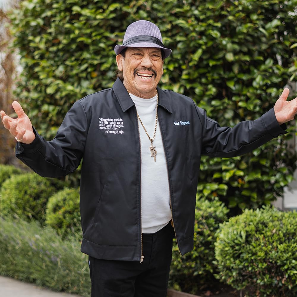 Trejo's Tacos Mechanics Jacket - 100% Cotton Zip-Up Workwear - Black Small