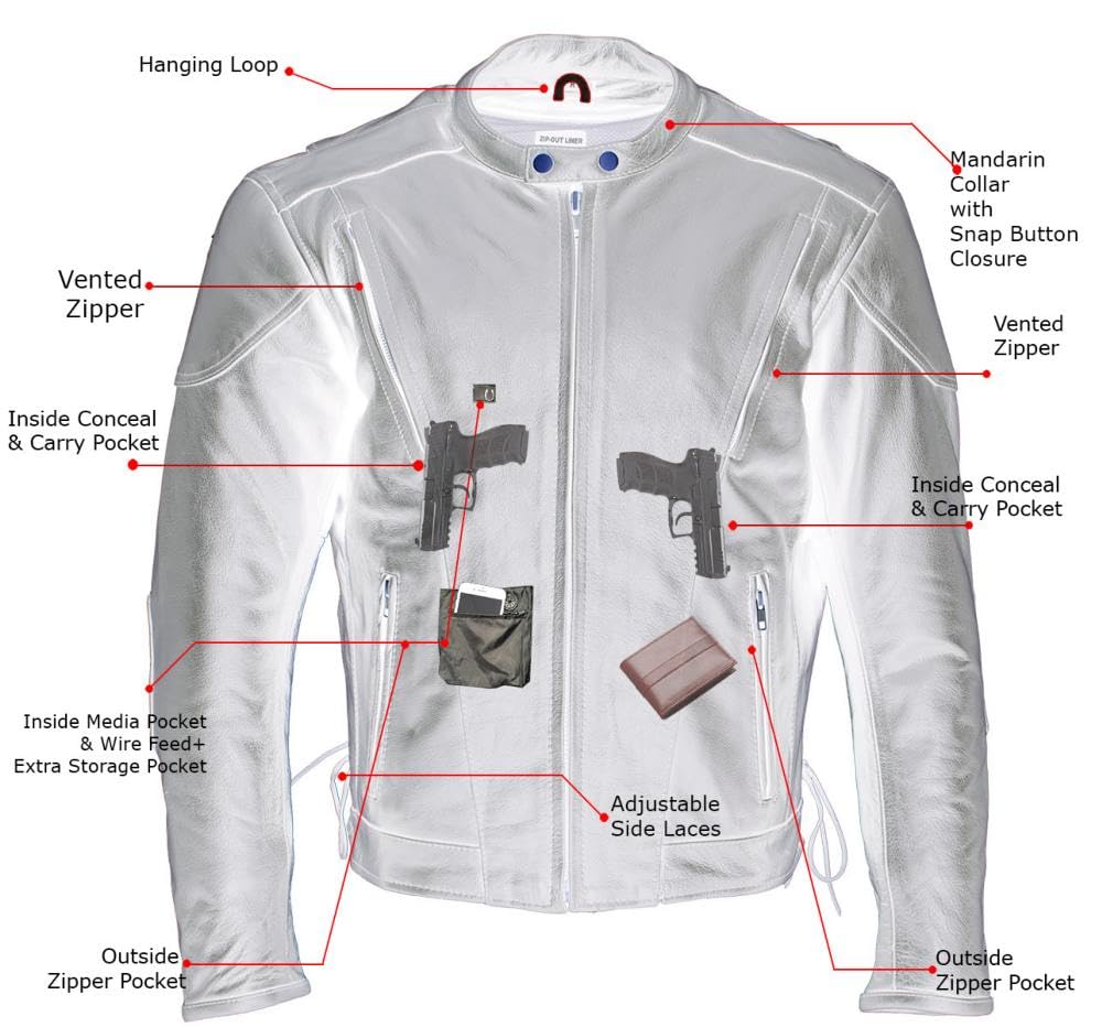 Milwaukee Leather Men's Racer Style Premium Leather Motorcycle Jackets - Medium