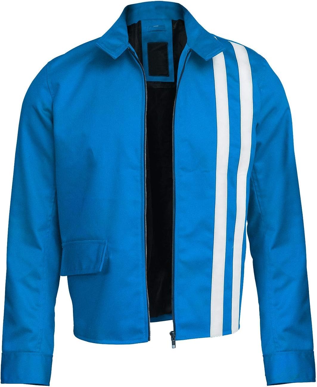 CHICAGO-FASHIONS Mens Speed Racer Movie Retro Classic Stripes Motorcycle Jacket - Steve Cotton Biker Jacket