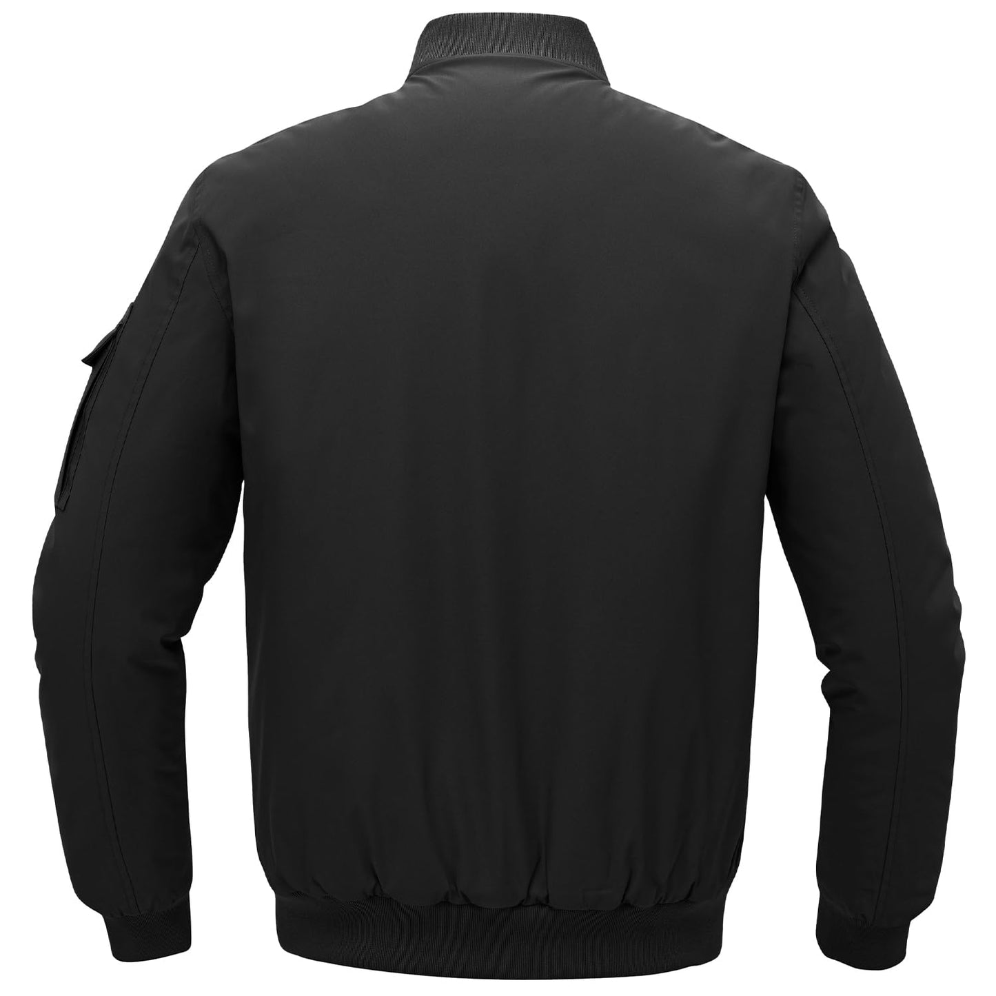 Gopune Men's Windproof Bomber Jacket Warm Water Resistant Windbreaker Winter Outwear Quilted Jackets Coats Black,L