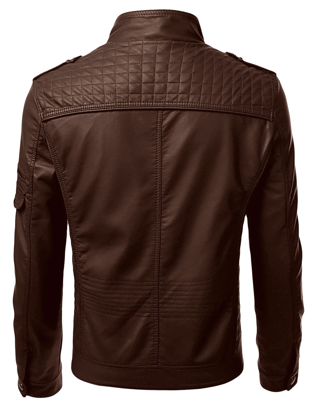 Men's Black Genuine Lambskin Leather Biker Jacket VINTAGE REAL MOTORCYCLE JACKETS FOR MEN (US, Alpha, Medium, Regular, Regular, BROWN)