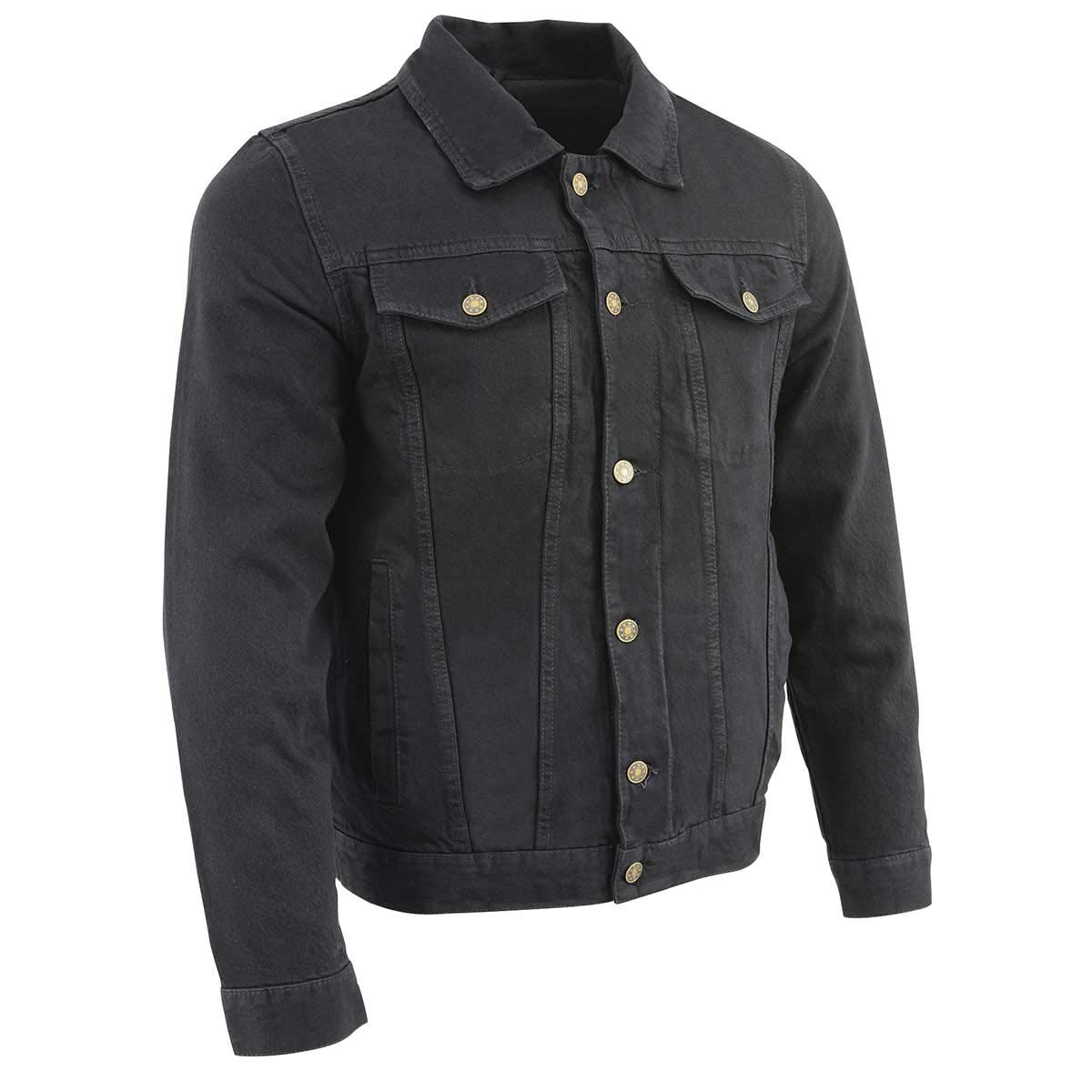 Milwaukee Leather Men's Classic Motorcycle Denim Jacket For All Weather and Riding - Large