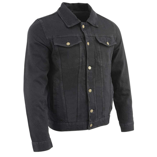 Milwaukee Leather Men's Classic Motorcycle Denim Jacket For All Weather and Riding - Large
