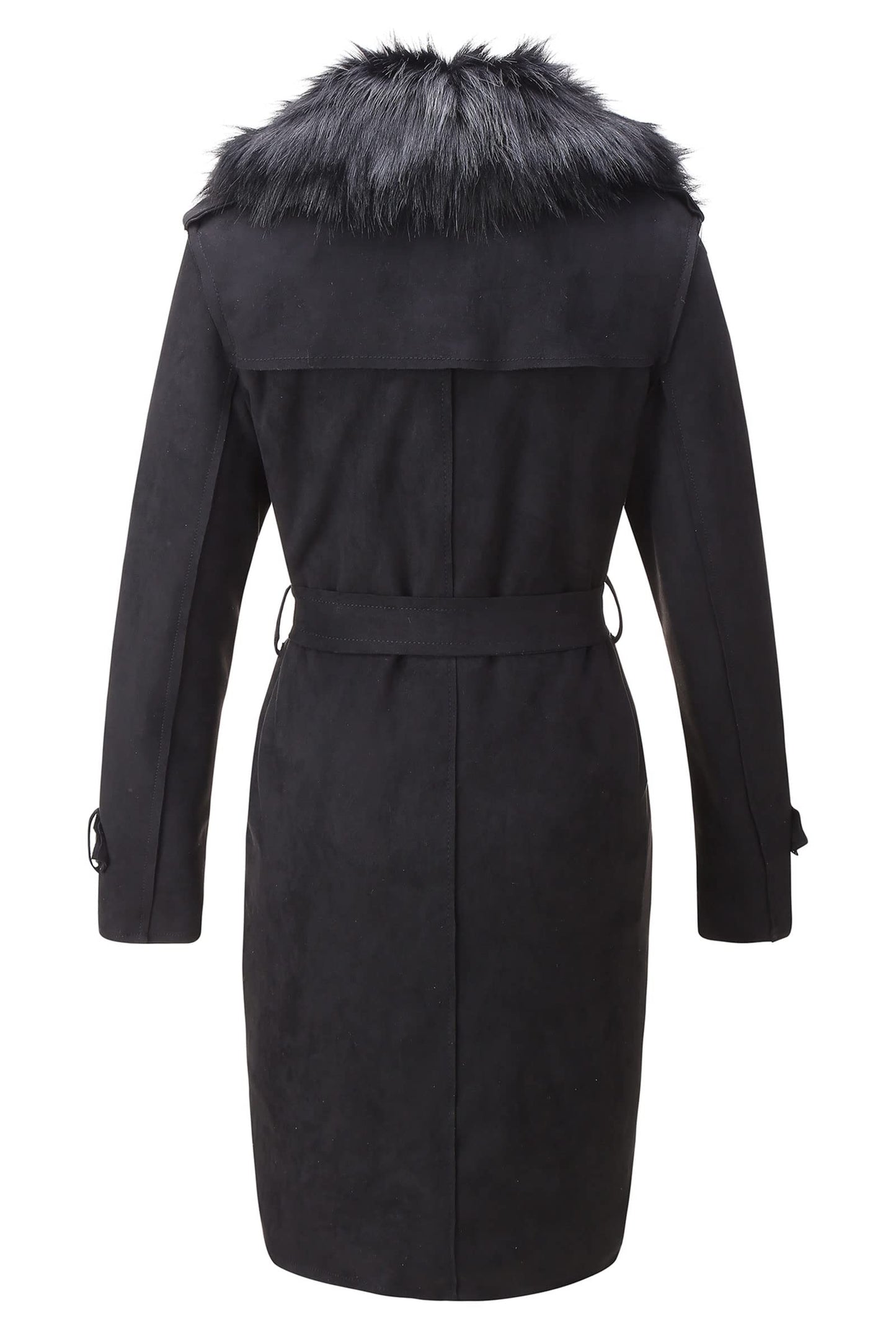 Bellivera Women's Faux Suede Leather Jackets Outwear Fleece Lined Coat Leather FF20 Black L