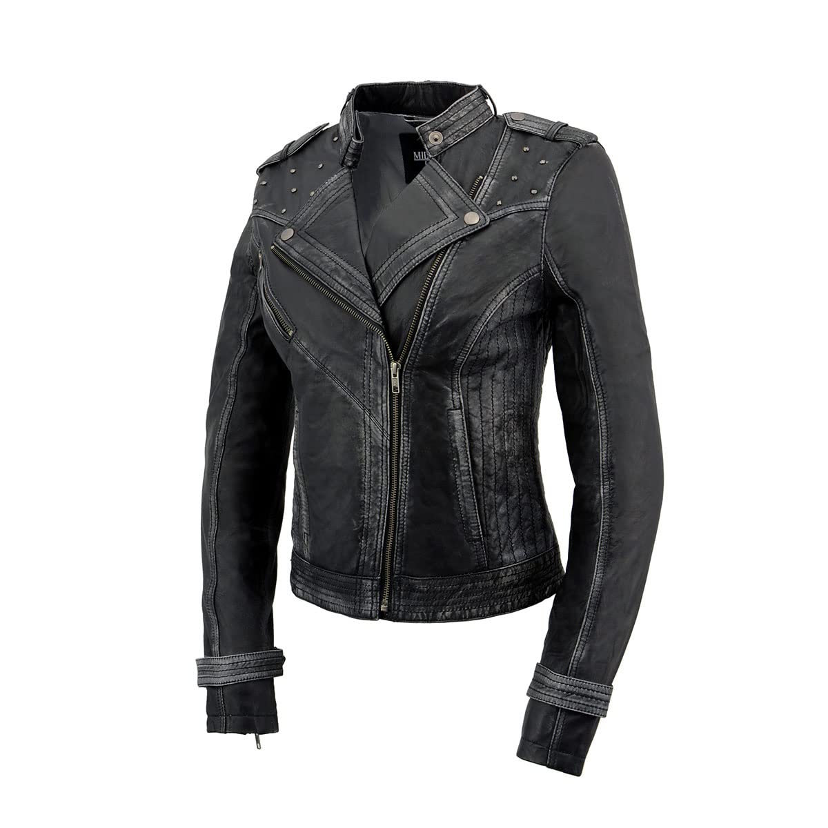 Milwaukee Leather Women's Premium Leather Biker Style Casual Fashion Coats-Jackets SFL - Large