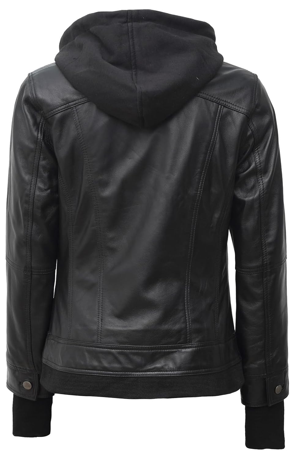 Blingsoul Hooded Leather Bomber Jacket For Women | [1309193] Betty - M