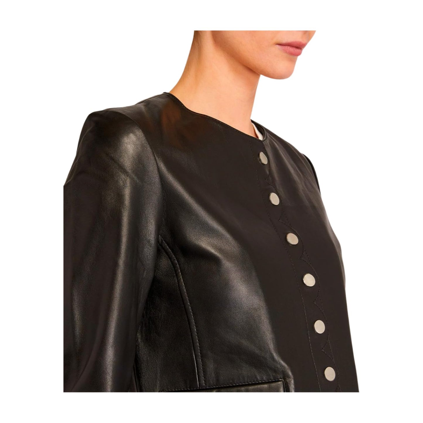 Captain Cory Black Women's Designer Leather Jacket 100% Real Lambskin, Button-Front, and Long Sleeves (XXX-Large)
