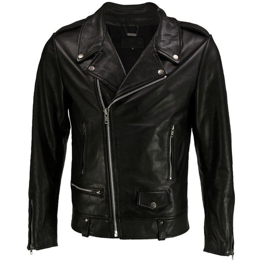 DECIMAL Men's Black Genuine Lambskin Leather Biker Jacket VINTAGE REAL BROWN MOTORCYCLE JACKETS FOR MEN (US, Alpha, 3X-Large, Regular, Regular, BLACK R)
