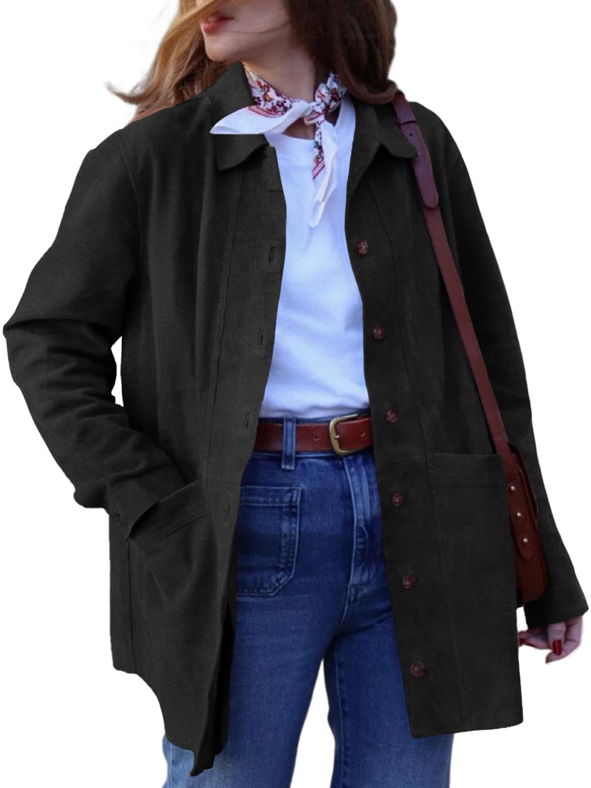 Tankaneo Womens Faux Suede Jackets