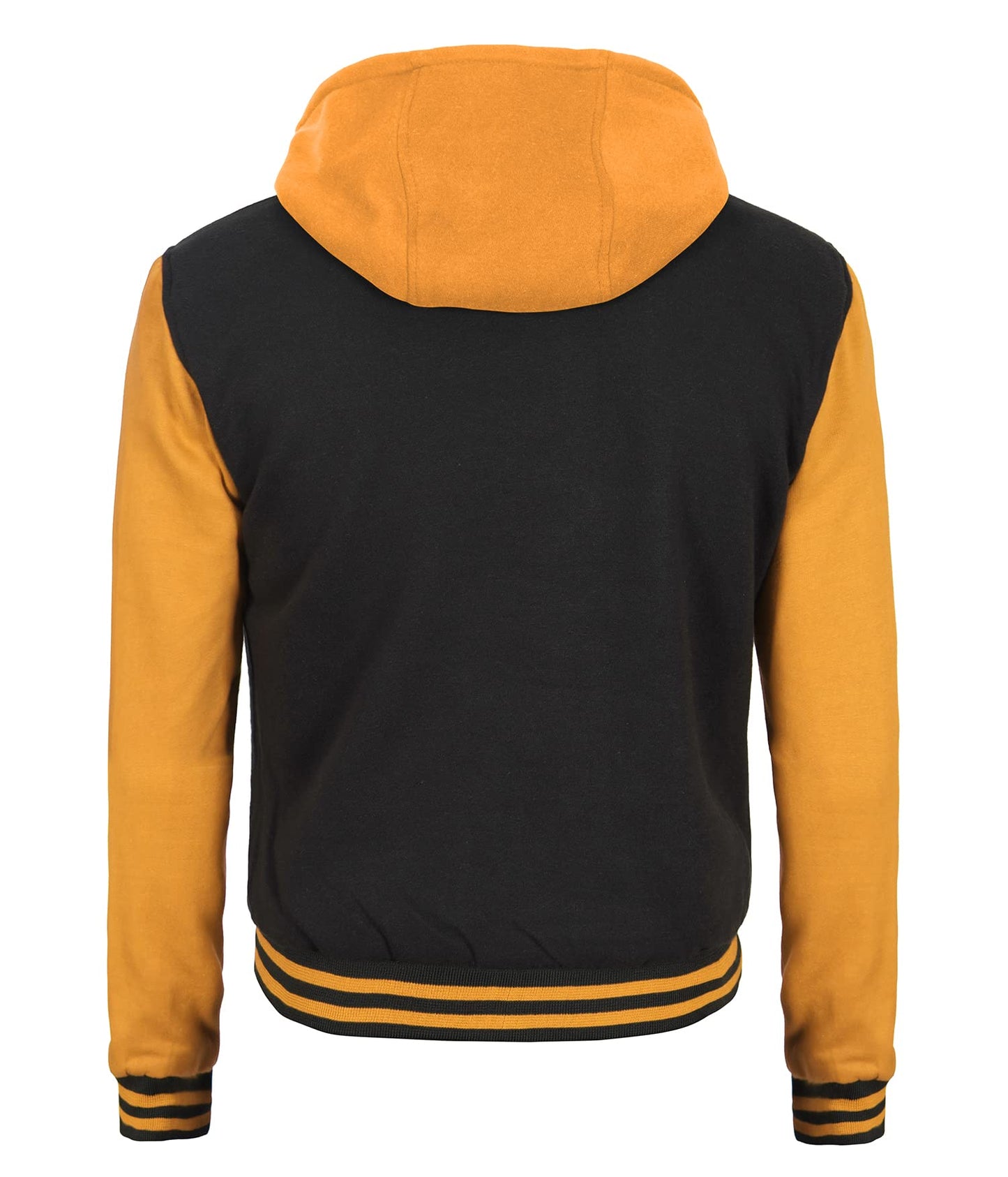 Decrum Hooded Varsity Jacket Men - Mens Bomber Jackets Lightweight | [40071083] Yellow Sleve, M