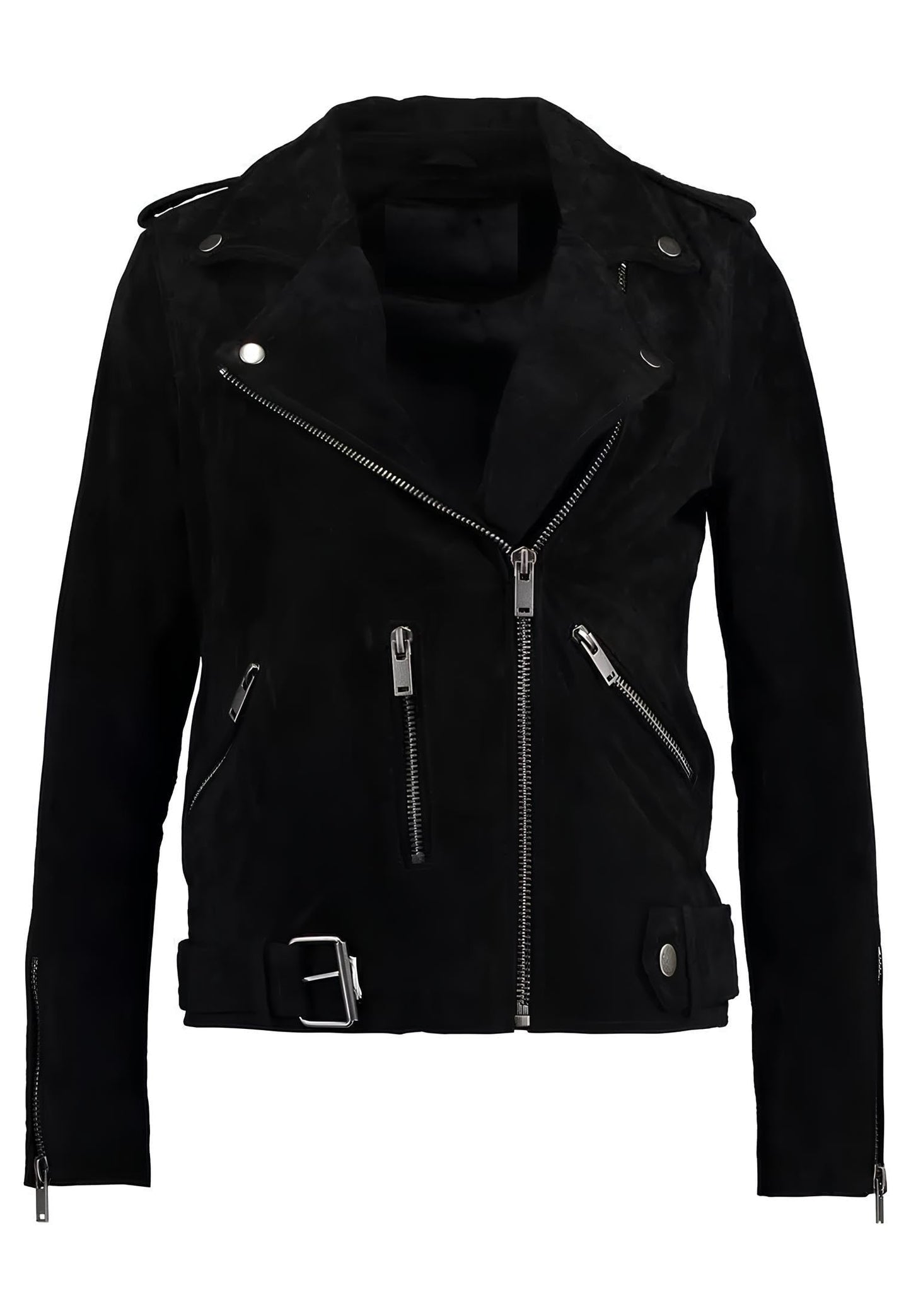 Women's Suede Leather Jacket Genuine Leather Western Fashion Jackets Brown Vintage Retro Style #03 (US, Alpha, Small, Regular, Regular, Black)