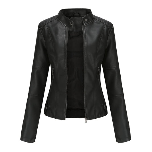 DEAR MODEL Faux Leather Jacket Women Bomber Jacket Women's Belted Motorcycle Jacket,Black,M