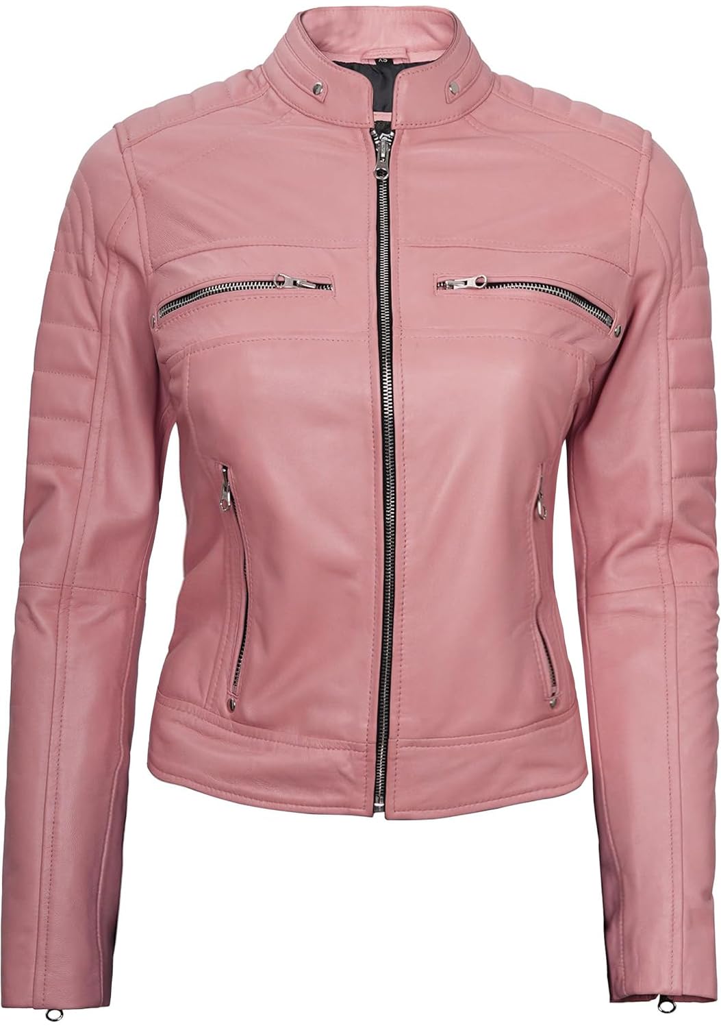 Decrum Disc Leather Jacket Women | [1323954] Cafe Rcr Pink L