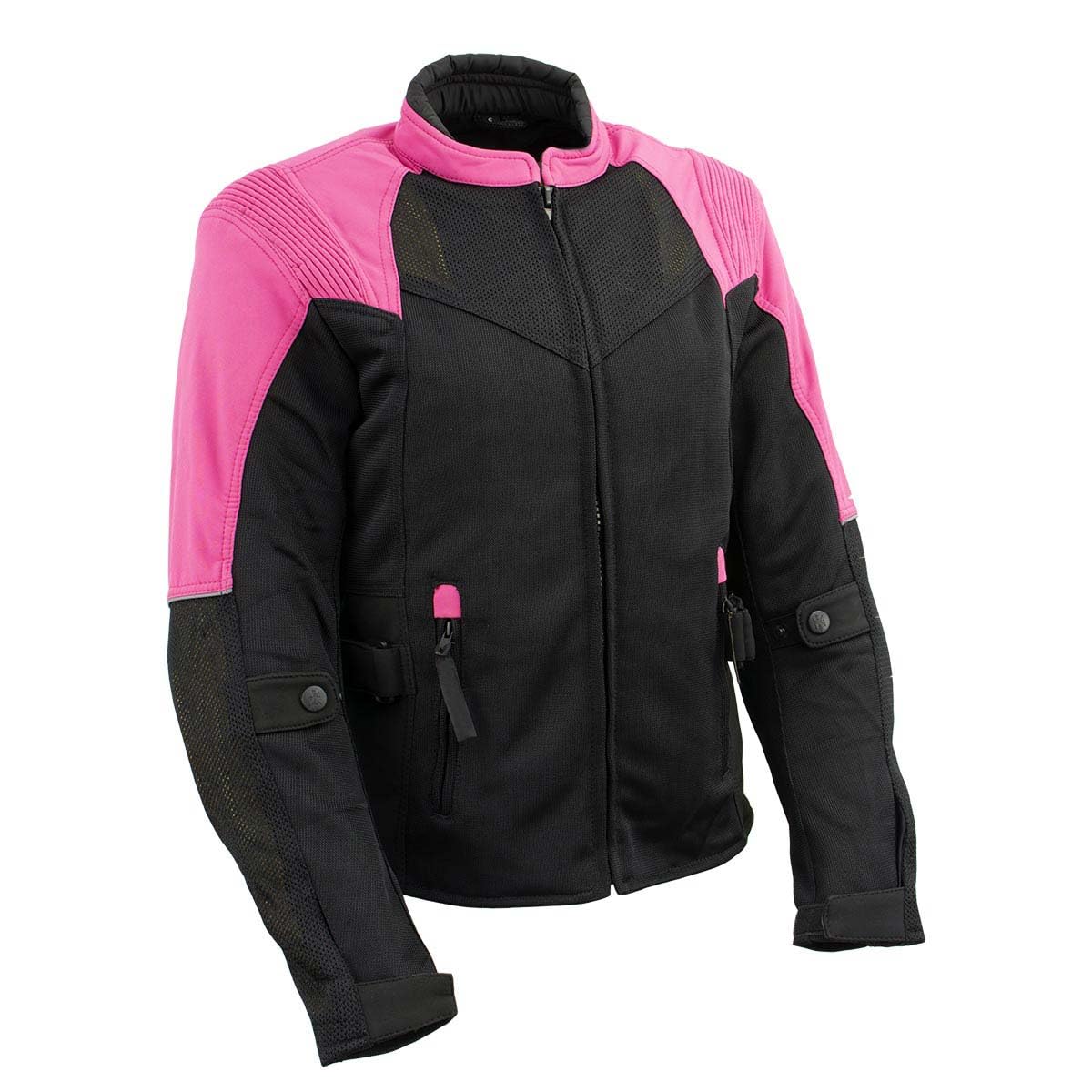 Milwaukee Leather Women's Be Cool Black/Fuchsia Textile Motorcycle Jacket w/CE Armor - MPL22702 - XX-Large