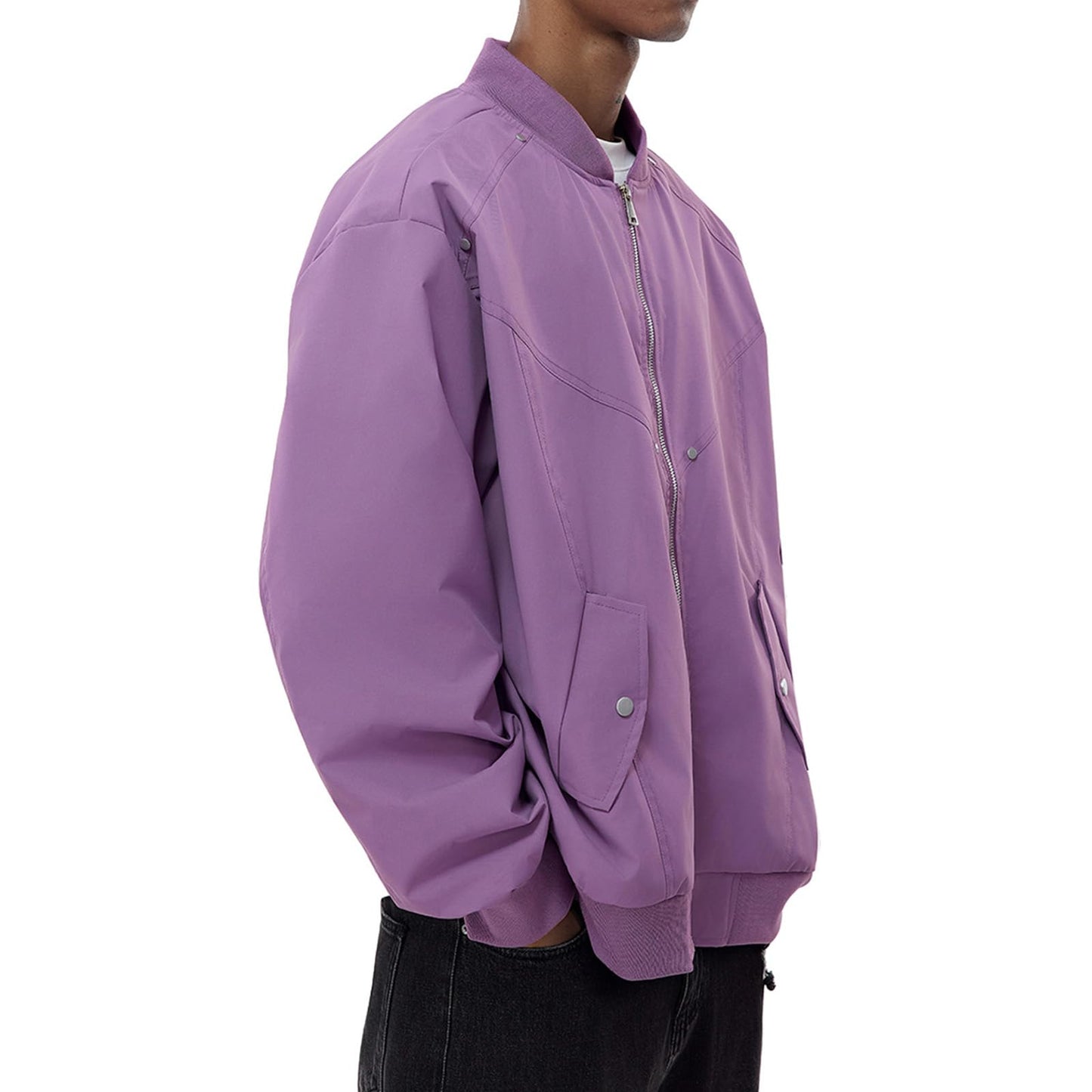 B.VEERA Men's Bomber Jacket Windbreak Jackets Rain Jacket Zip-up Lightweight Jacket Purple Extra Large