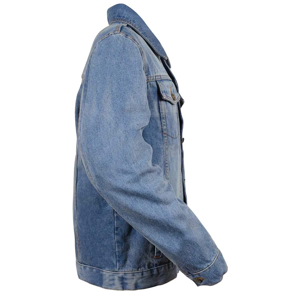 Milwaukee Leather Men's Classic Motorcycle Denim Jacket For All Weather and Riding - Large