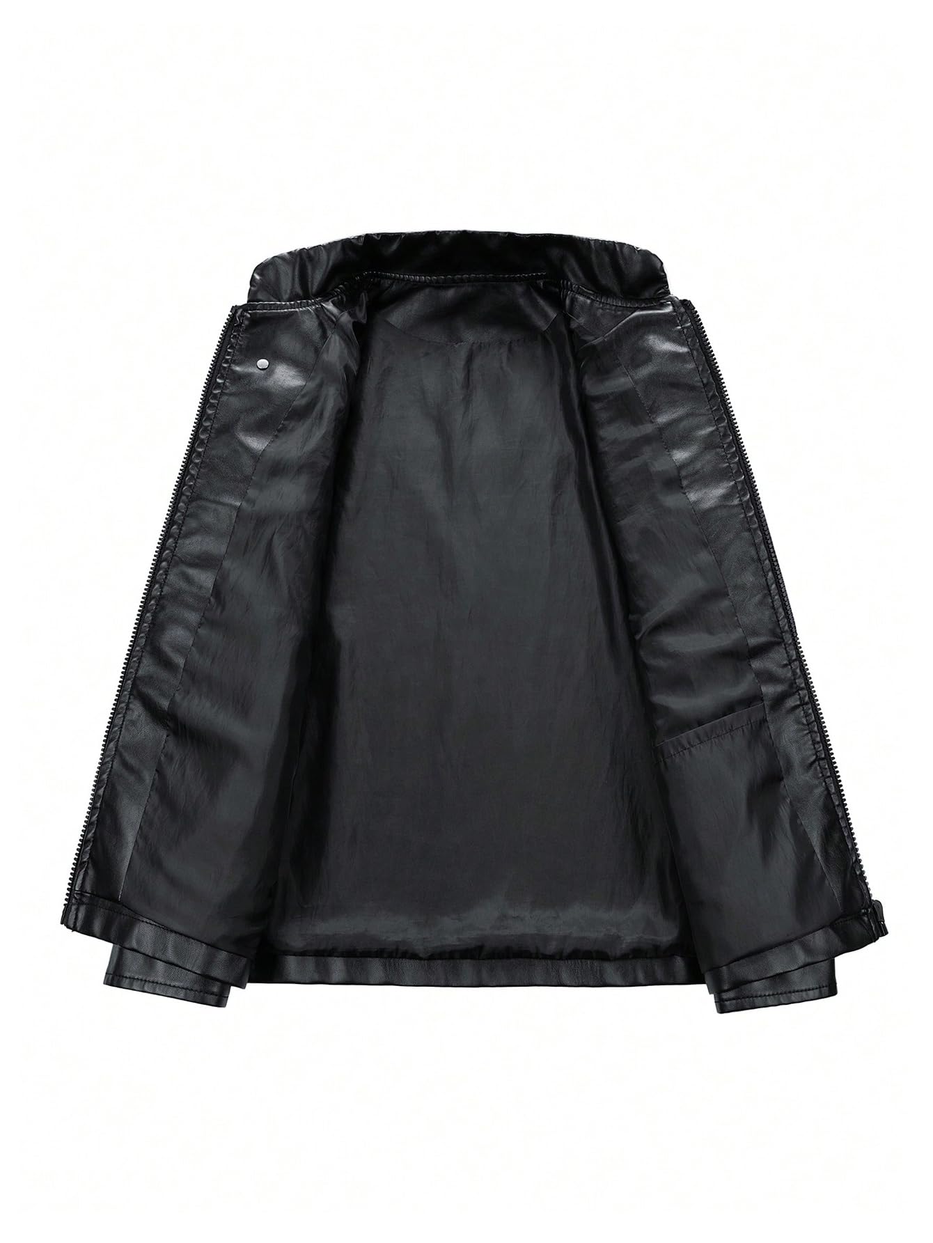 SOLY HUX Women's Leather Racer Jacket Y2k Graphic Streetwear Oversized Coat