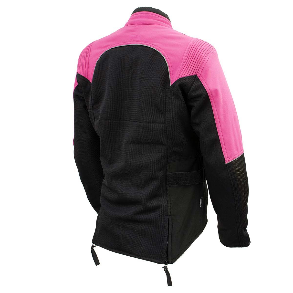 Milwaukee Leather Women's Be Cool Black/Fuchsia Textile Motorcycle Jacket w/CE Armor - MPL22702 - XX-Large