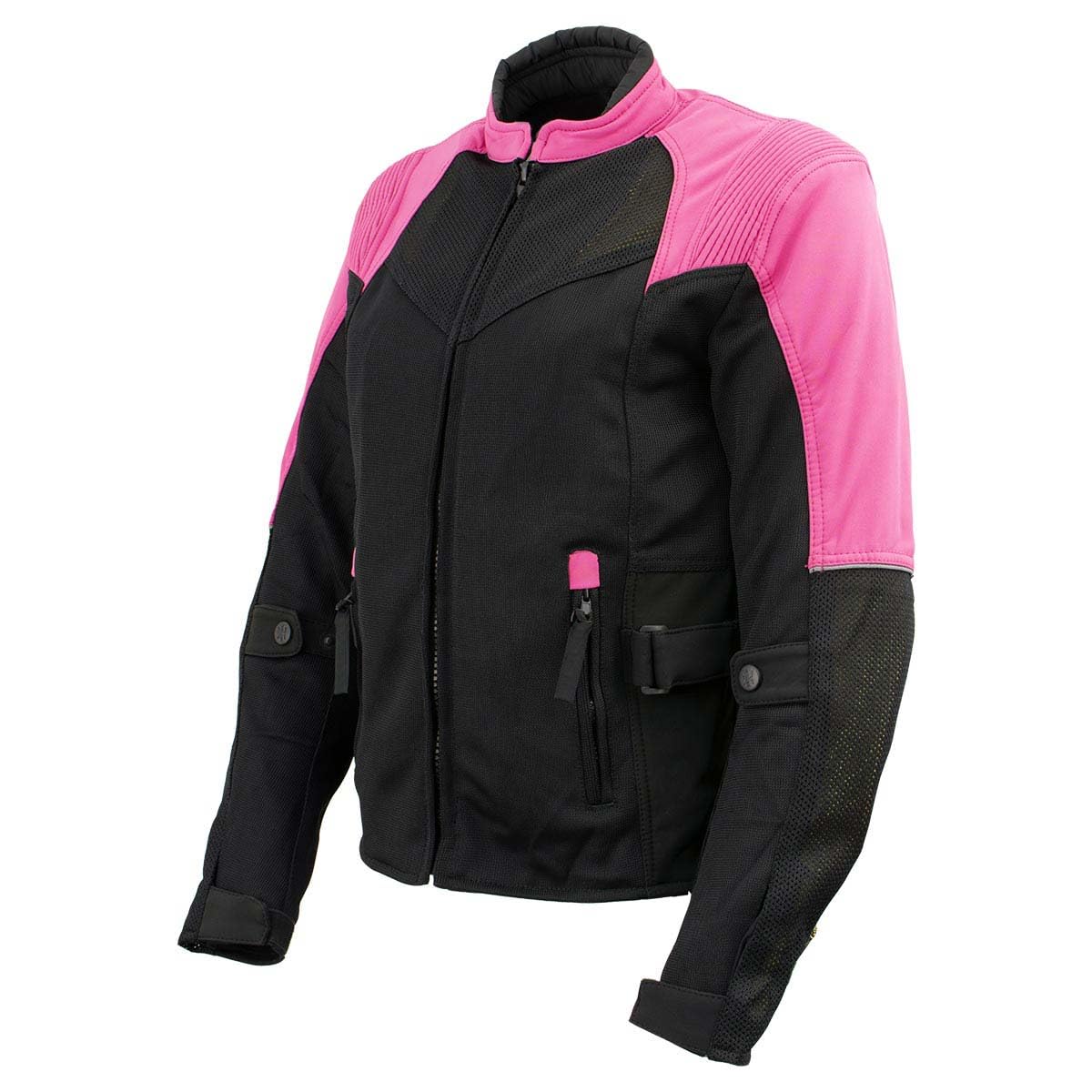 Milwaukee Leather Women's Be Cool Black/Fuchsia Textile Motorcycle Jacket w/CE Armor - MPL22702 - XX-Large