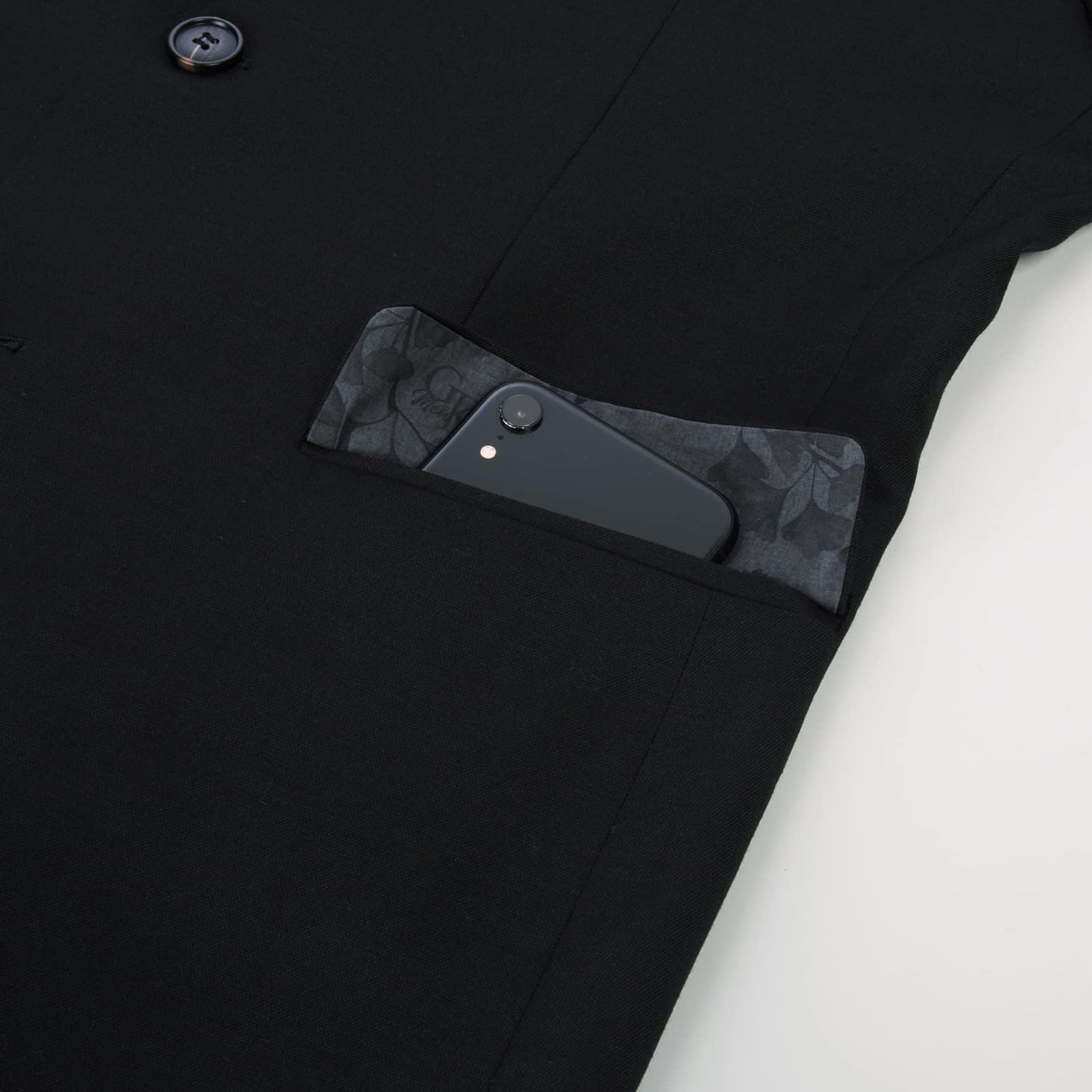 GRACE KARIN Mens Blazers Denim Dress Suit Jackets Casual Regular Fit with Pockets Black 3XL