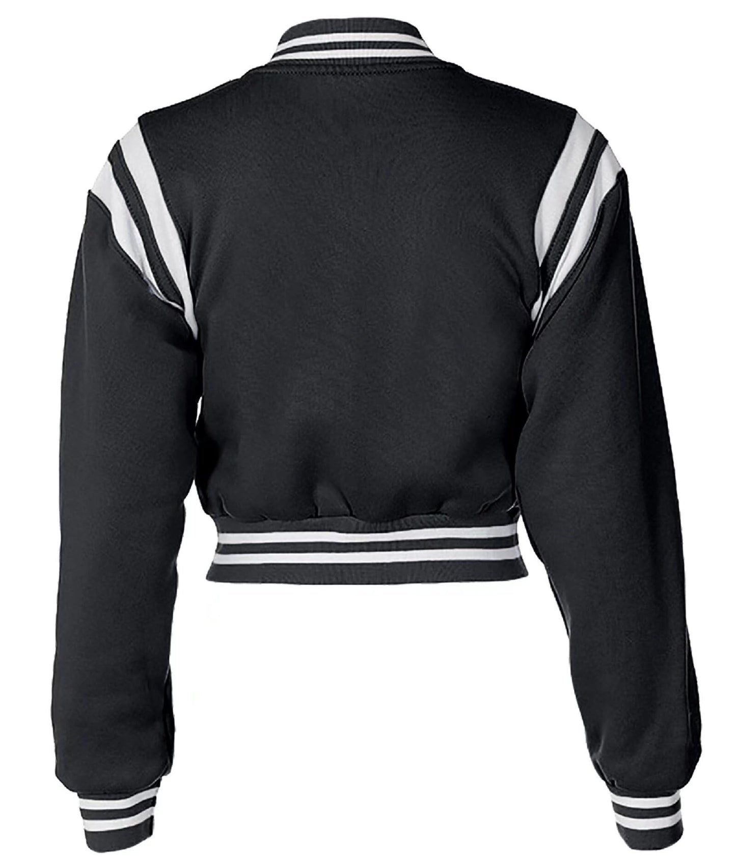 babyhealthy Women Cropped Varsity Jacket Retro Baseball Jacket Bomber Coat