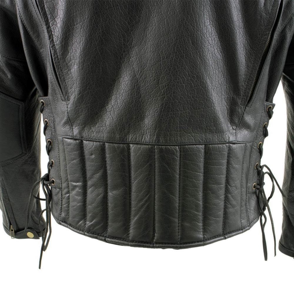 Milwaukee Leather Men's Racer Style Premium Leather Motorcycle Jackets - Medium