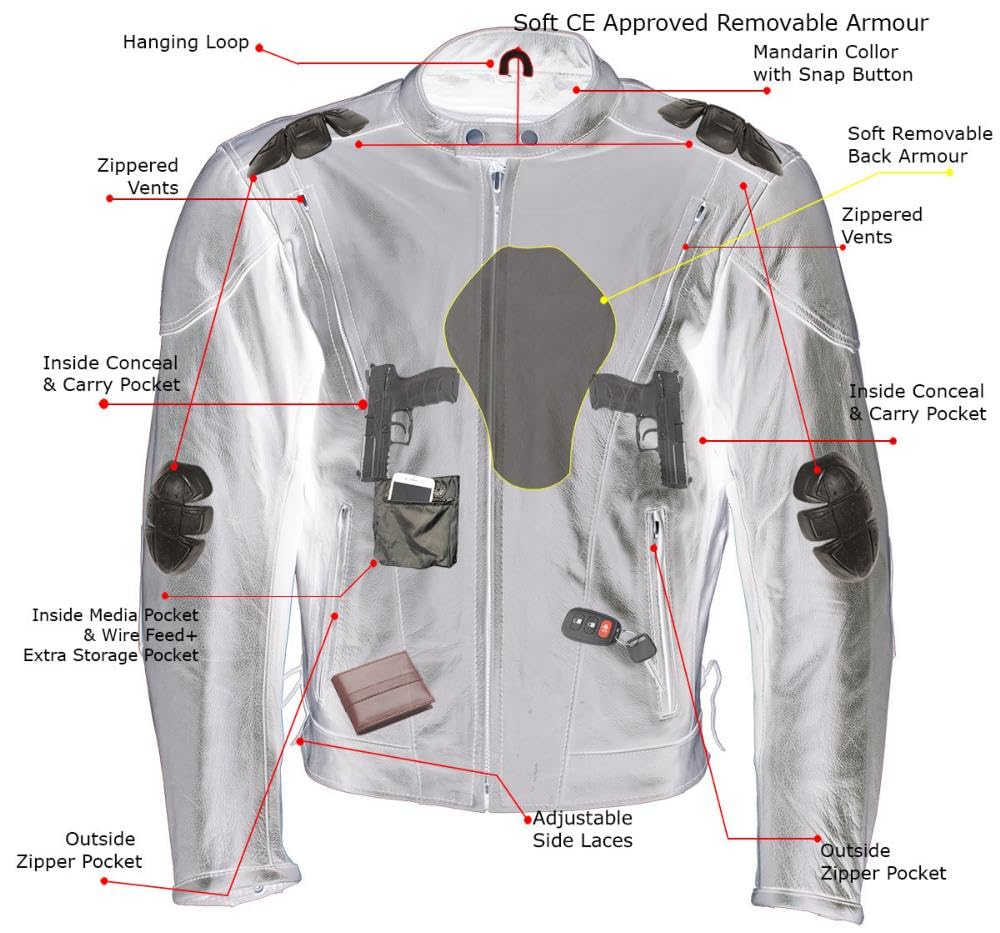 Milwaukee Leather Men's Racer Style Premium Leather Motorcycle Jackets - Medium