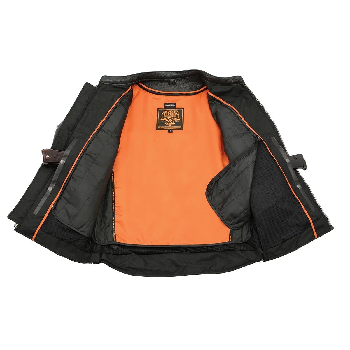 Milwaukee Leather Men's Classic Premium Leather Motorcycle Jacket with Cool-Tec Climate Control Treatement - X-Large