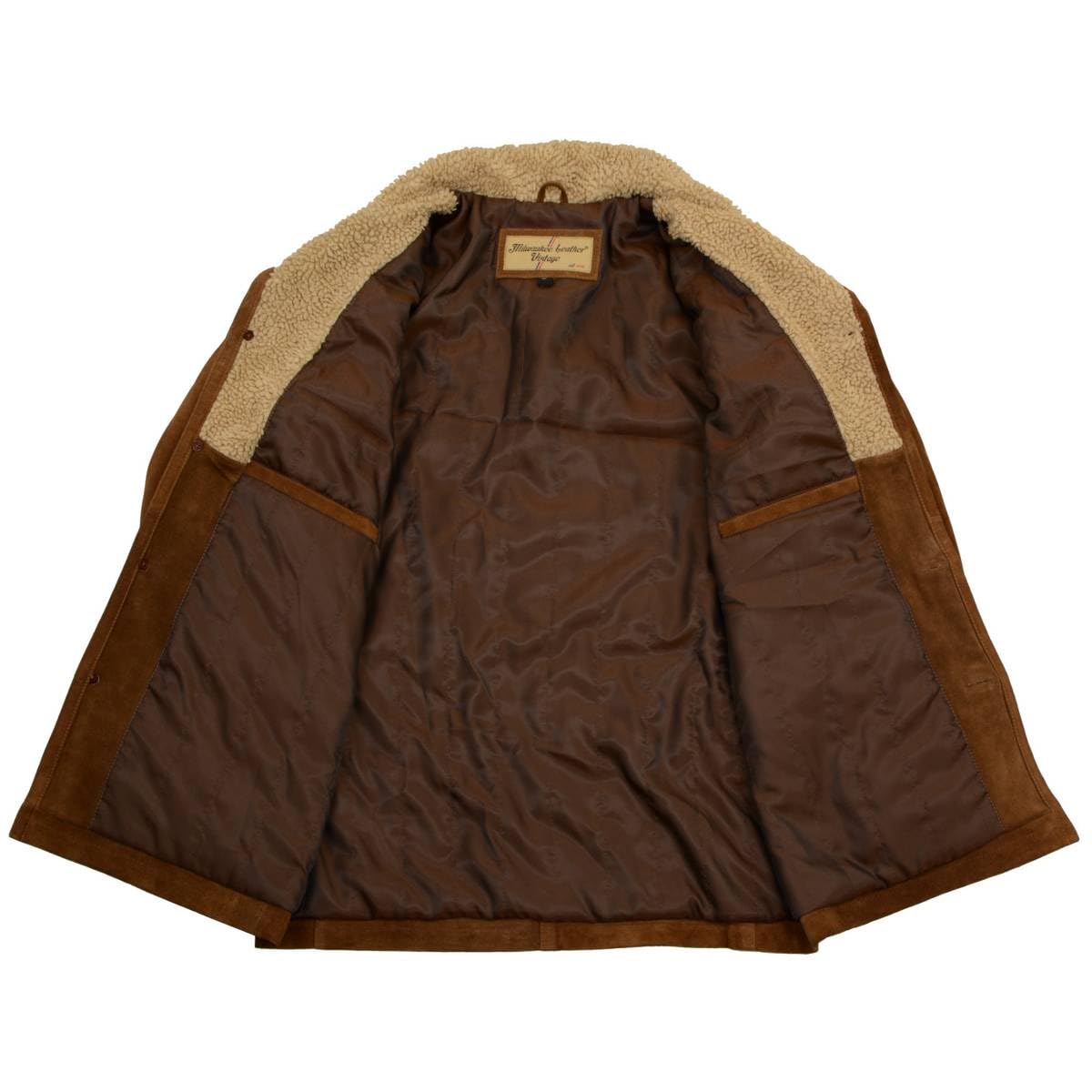 Milwaukee Leather Vintage SFM1819 Men's Western Style Long Brown Suede Leather Fashion Coat Jacket - Small