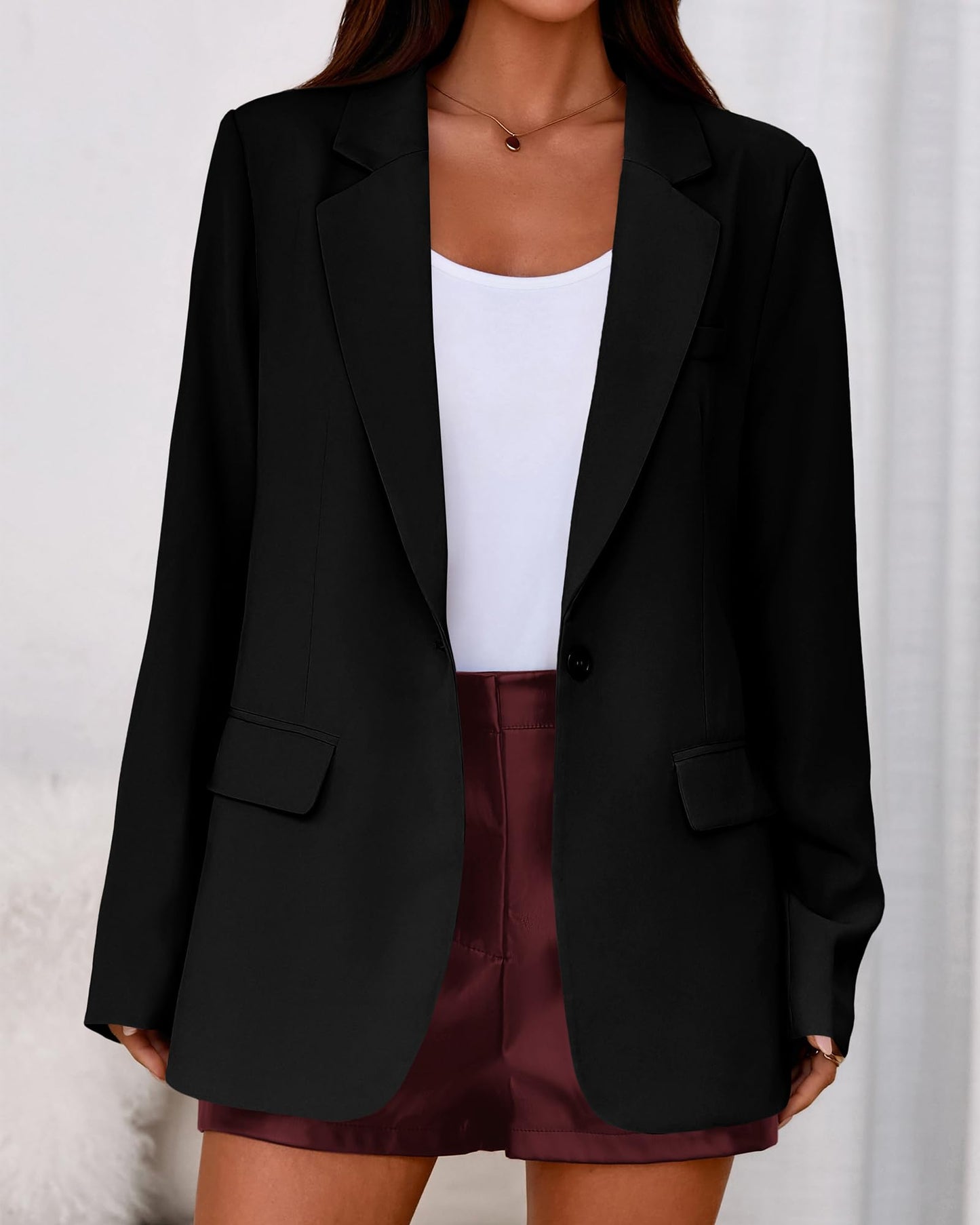 BTFBM Oversized Blazers for Women Business Casual,Black,XXL