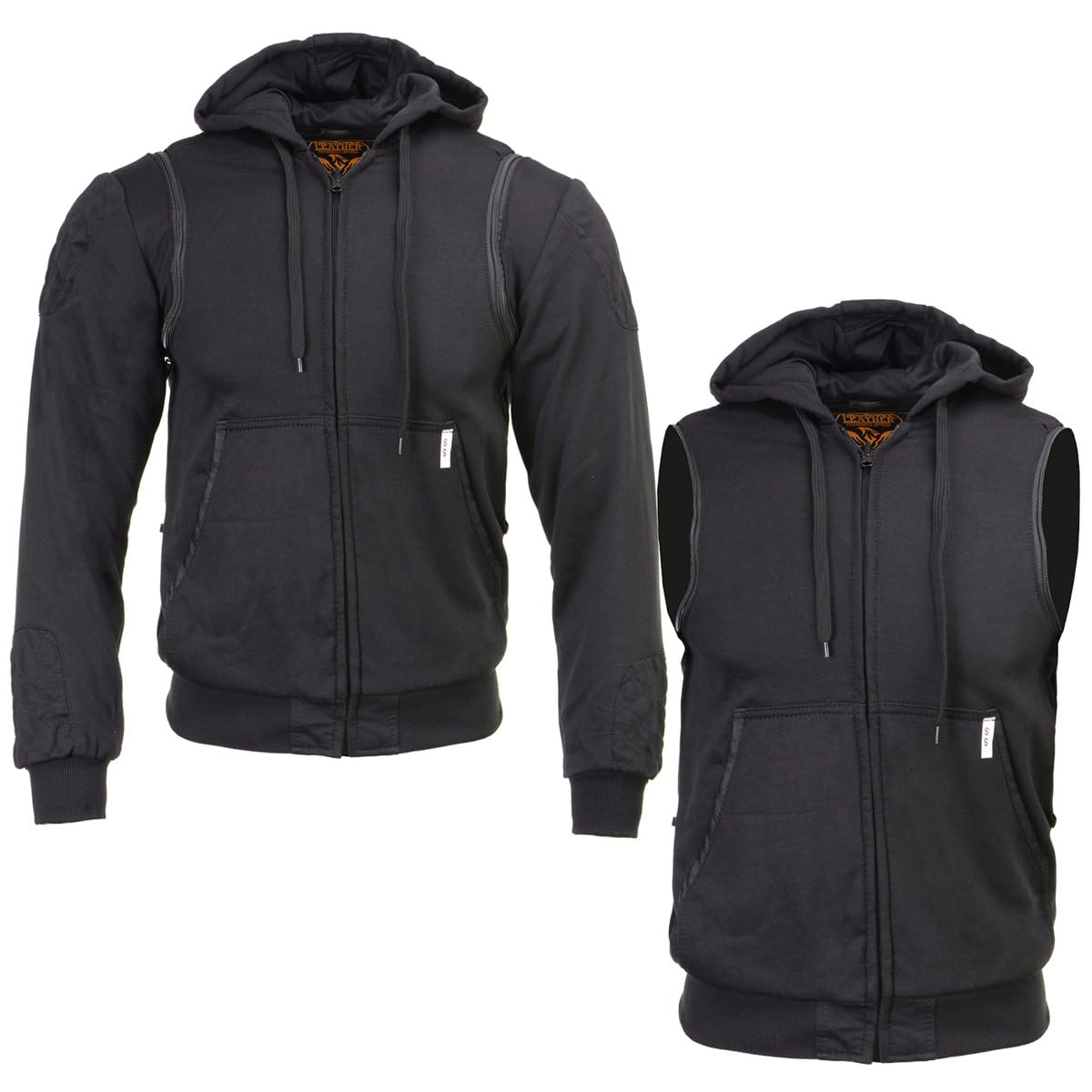 Milwaukee Leather MDM3020 Men's Black Denim '5-in-1' Club Style Vest with Removable Hoodie-MD