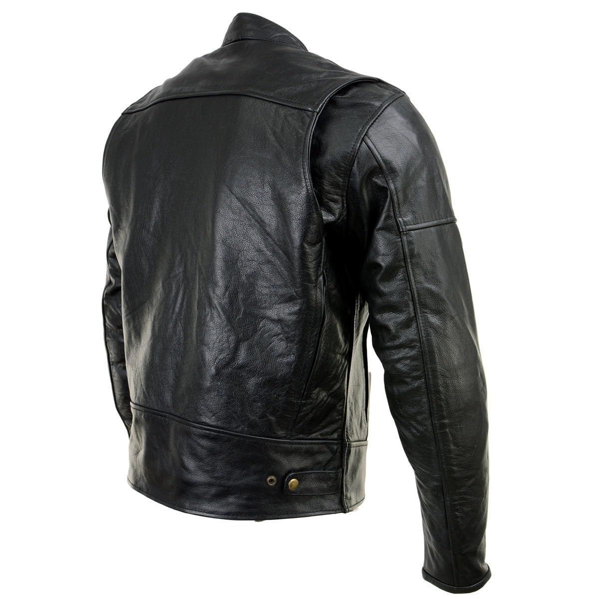 Milwaukee Leather Men's Black Leather CE Armored Biker Jacket, LKM17015 - Large
