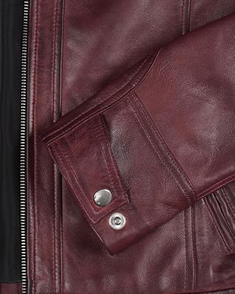 Blingsoul Womens Red Leather Jacket | [1315915] Diamond1 Maroon, XL