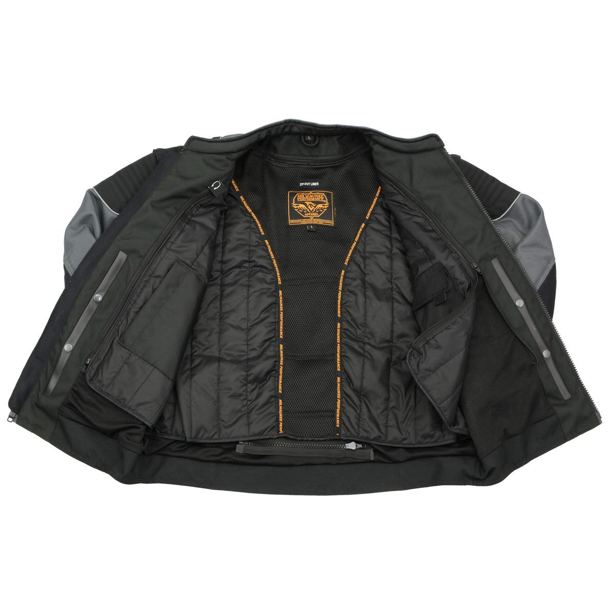 Milwaukee Leather Men’s CE Armored All-Season Motorcycle Jacket – Impact Protection Textile Racer Design - Large