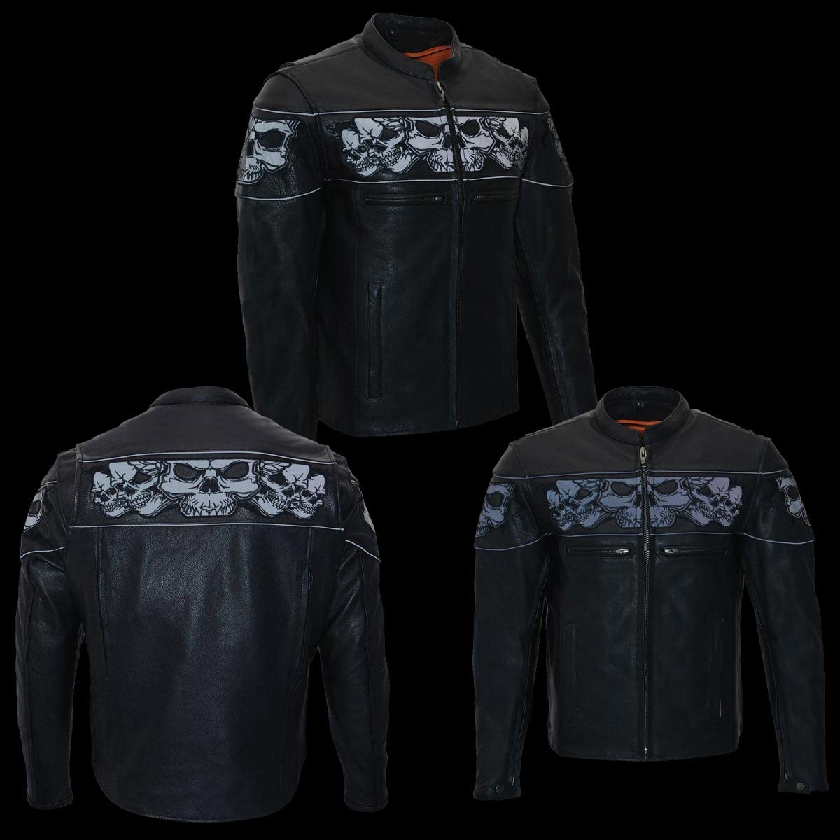 Milwaukee Leather Men's Classic Premium Leather Motorcycle Jacket with Cool-Tec Climate Control Treatement - X-Large