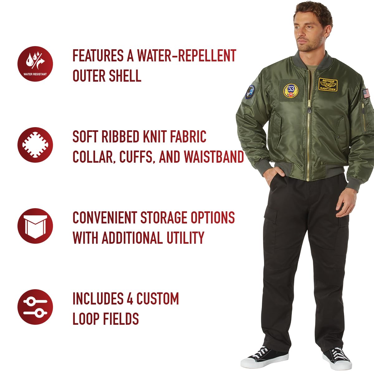 Rothco 7240: Ma-1 Flight Jacket with Patches