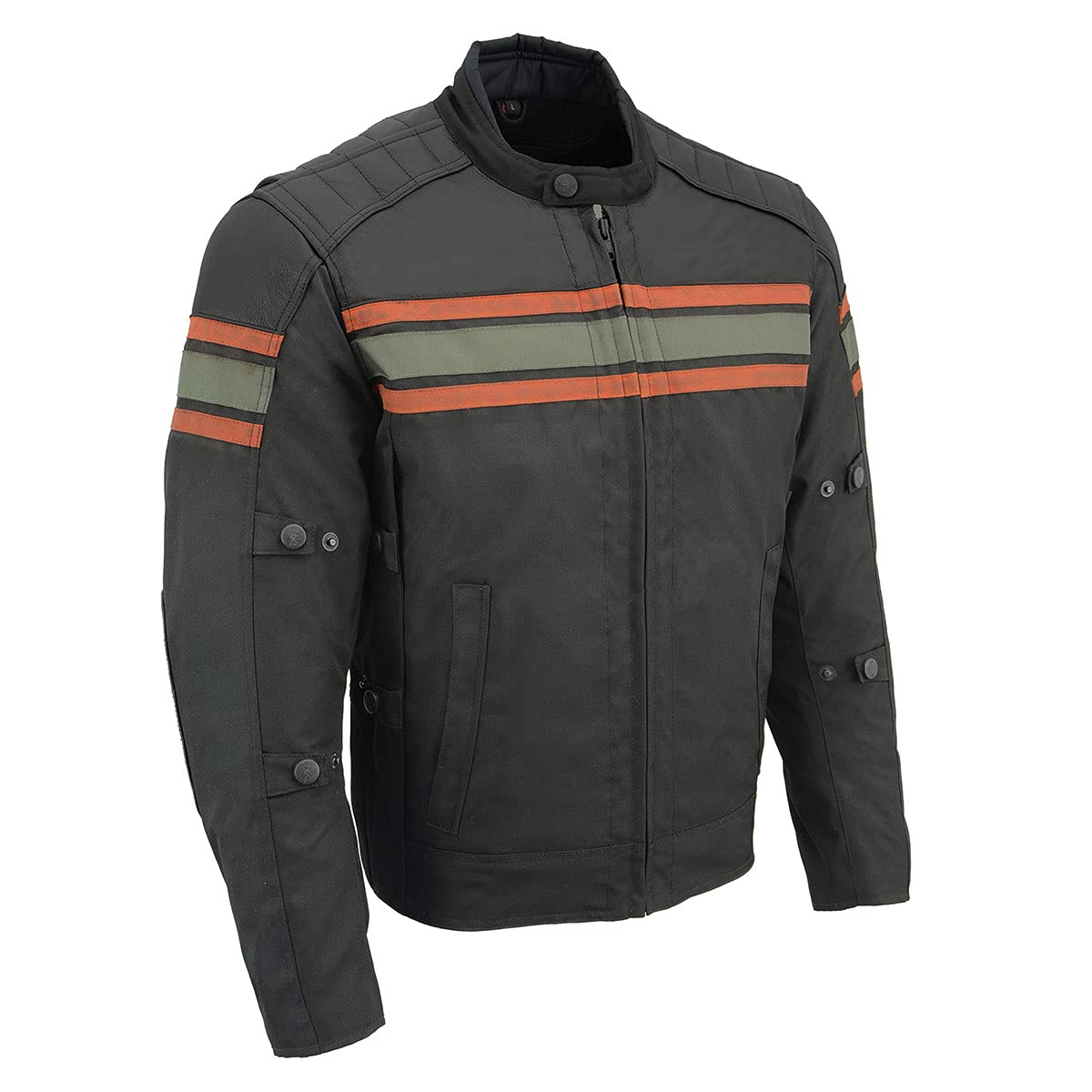 Milwaukee Leather Men’s CE Armored All-Season Motorcycle Jacket – Impact Protection Textile Racer Design - X-Large