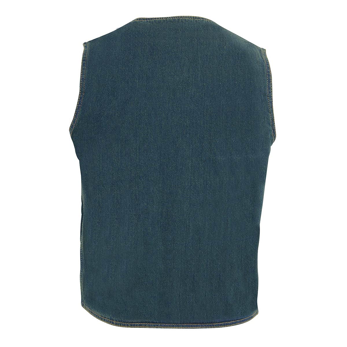 Milwaukee Leather Men's Classic Western V-Neck Premium Denim Motorcycle Biker Vests | MDM - 2X-Large