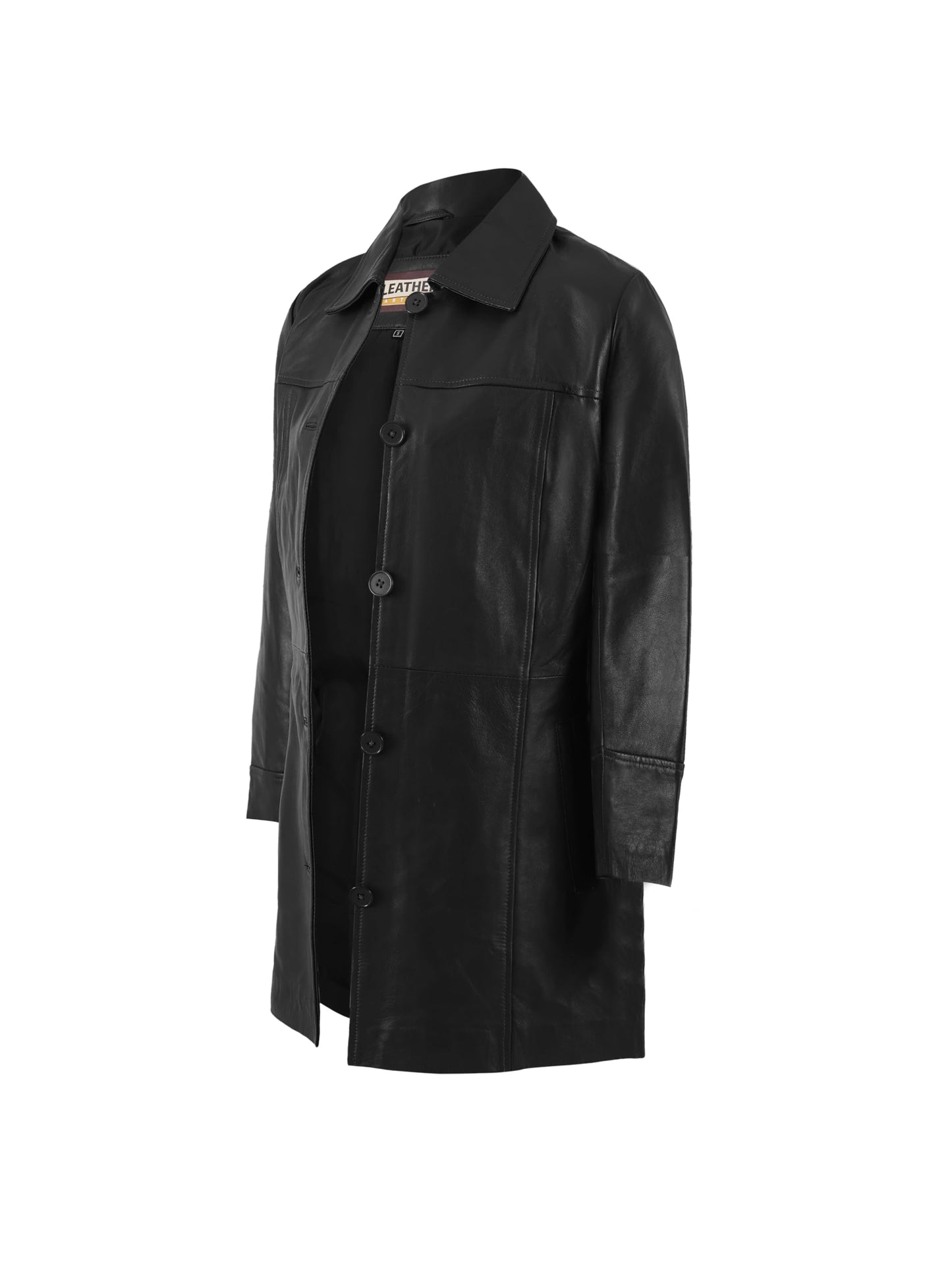 Leather Artist Women’s Lambskin Leather Car Coat – Classic 3/4 Length Style Overcoat (LA-Car.C.Wo.-Blk-XL)