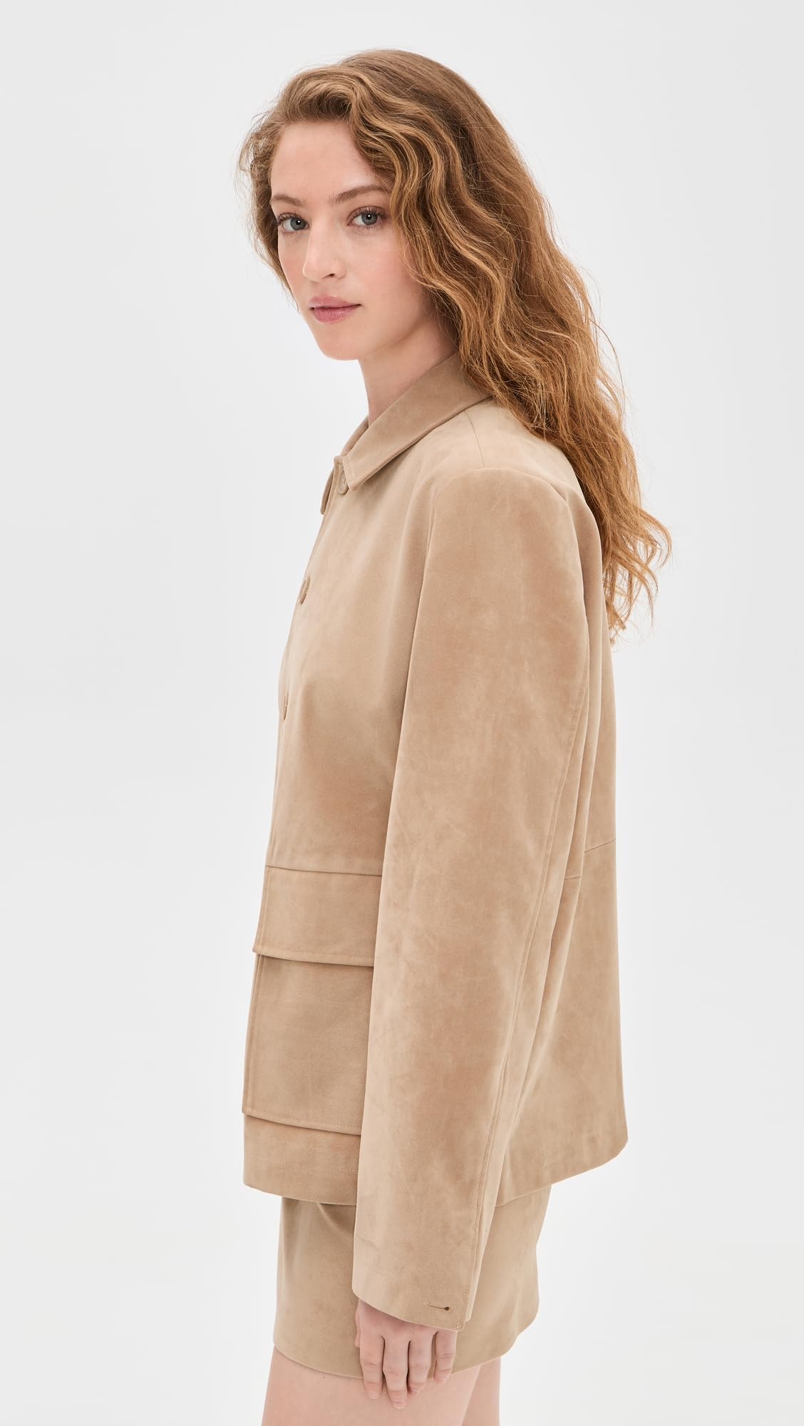 JOE'S JEANS Women's The Vegan Suede Chore Coat, Camel, S