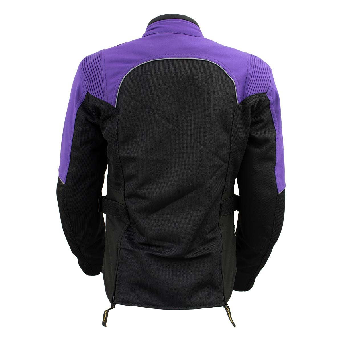 Milwaukee Leather Women's Be Cool Black/Purple Textile Motorcycle Jacket w/CE Armor - MPL22701 - XX-Large