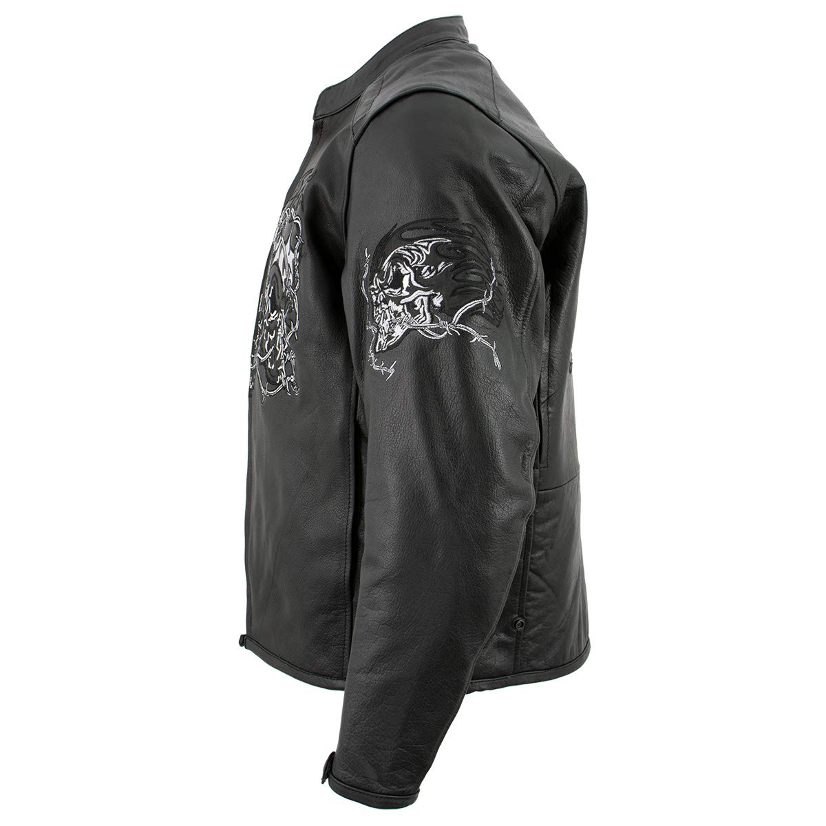Milwaukee Leather Men's Racer Style Premium Leather Motorcycle Jackets - Large