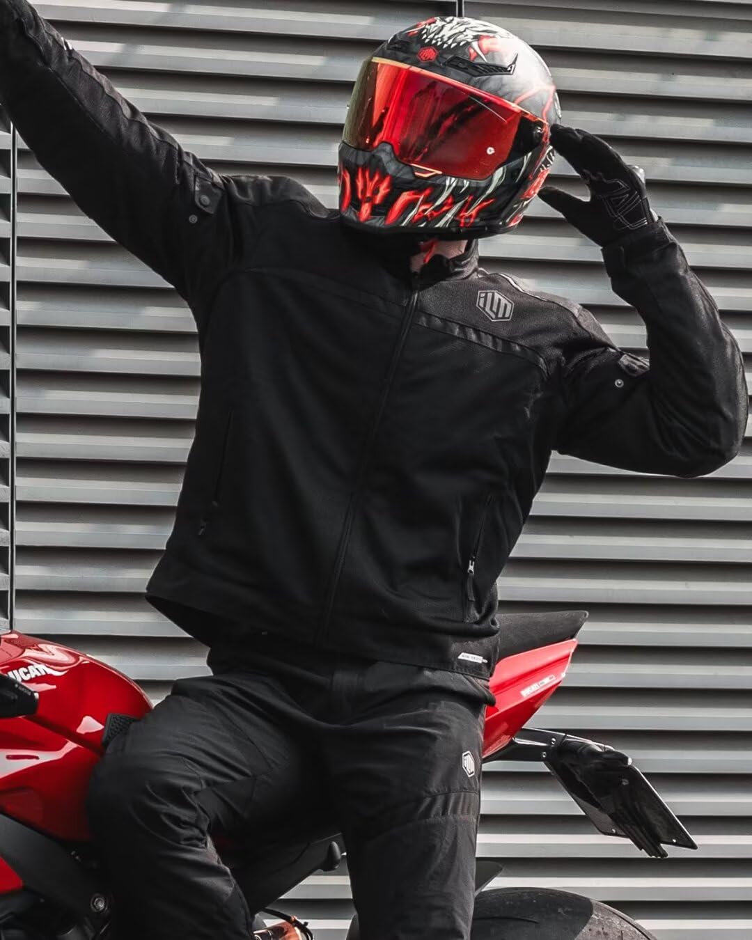 ILM Motorcycle Riding Jacket with Mesh CE Armor and Detachable Thermal Liner Dual Sport All Season for Men Model JAM1(Black, X-Large)