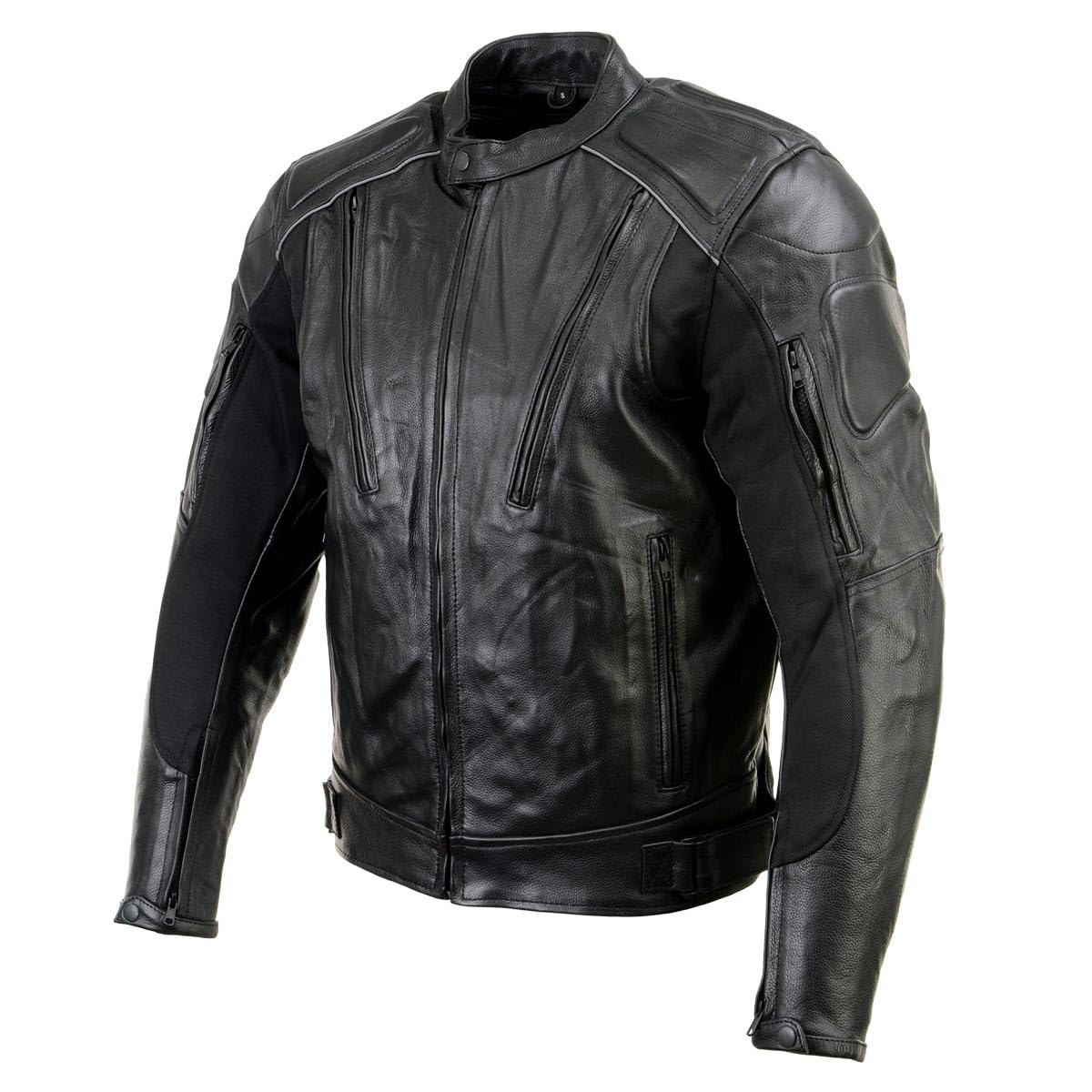Milwaukee Leather Men's Racer Style Premium Leather Motorcycle Jackets - Small