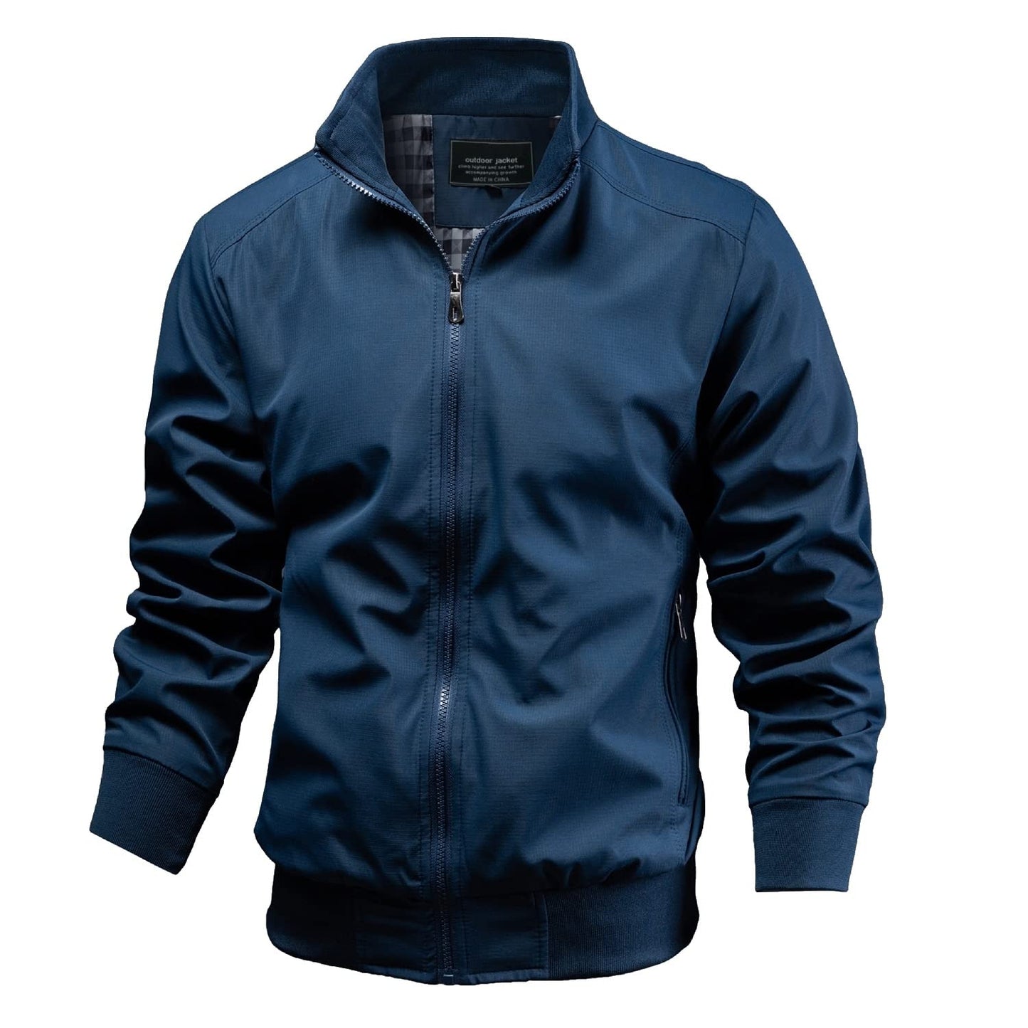 TLZC Men's Casual Jacket Outdoor Windbreaker Lightweight Softshell Flight Bomber Jackets (Blue, X-Large)