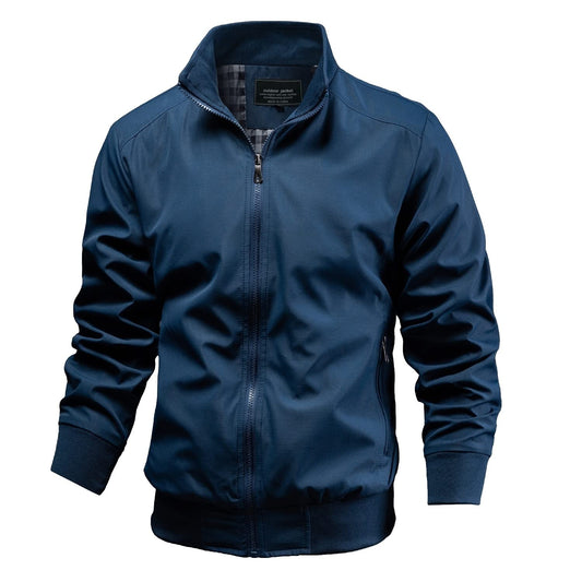TLZC Men's Casual Jacket Outdoor Windbreaker Lightweight Softshell Flight Bomber Jackets (Blue, X-Large)