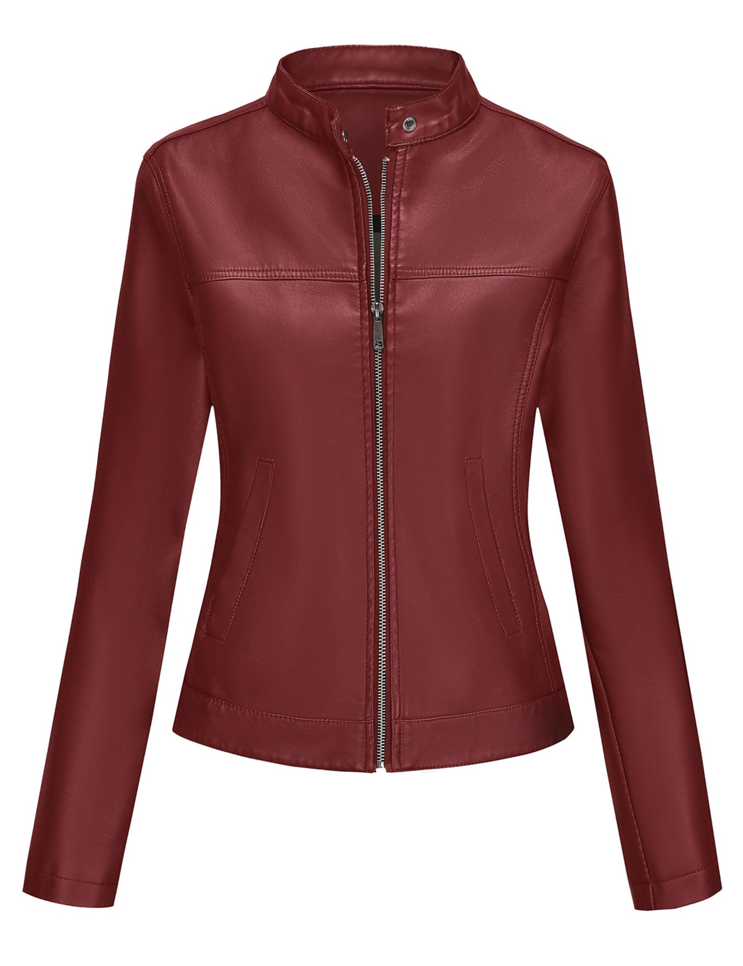 Arkgene Leather Jacket Women Faux Leather Jackets Motorcycle Biker Bomber Outwear Coat