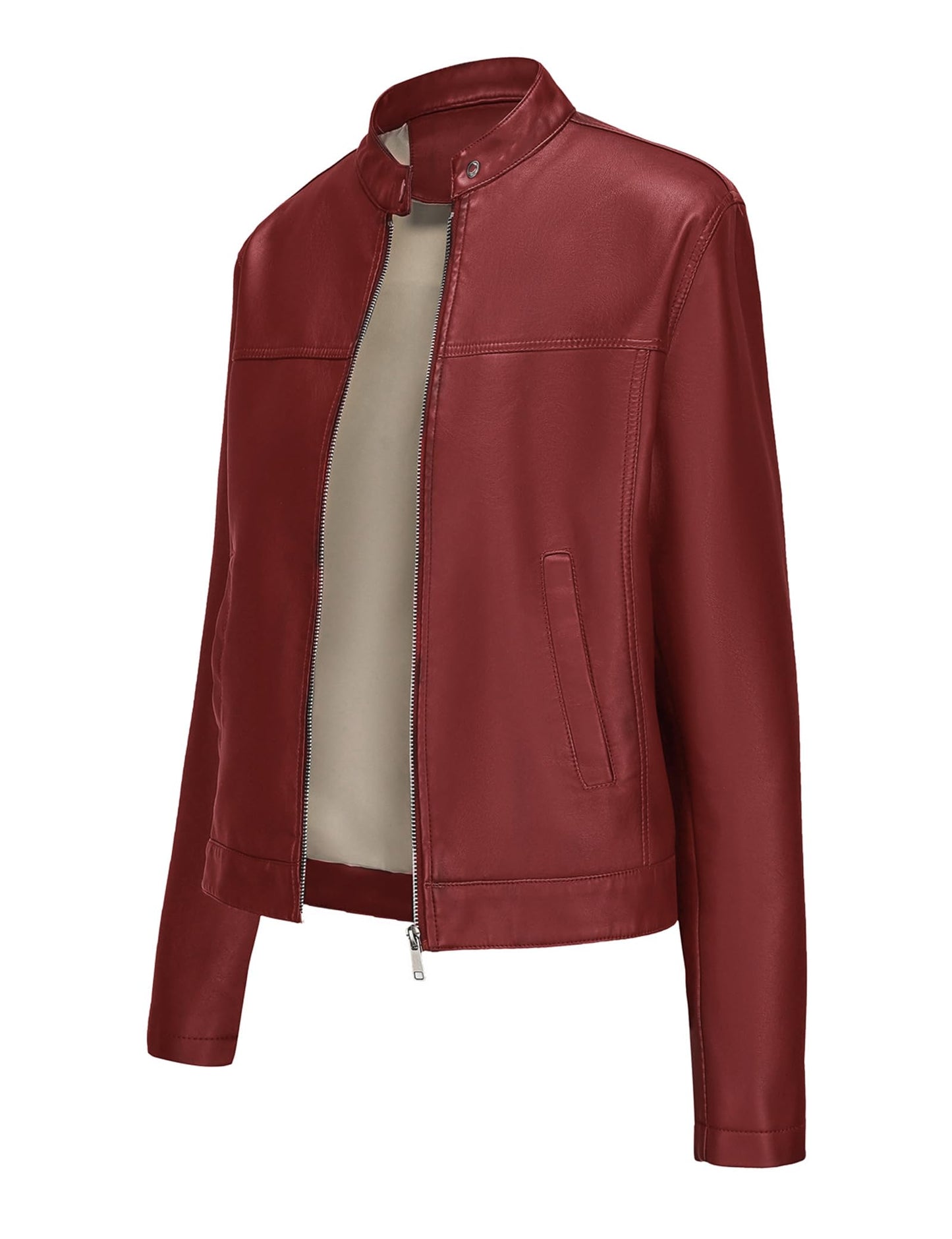 Arkgene Leather Jacket Women Faux Leather Jackets Motorcycle Biker Bomber Outwear Coat