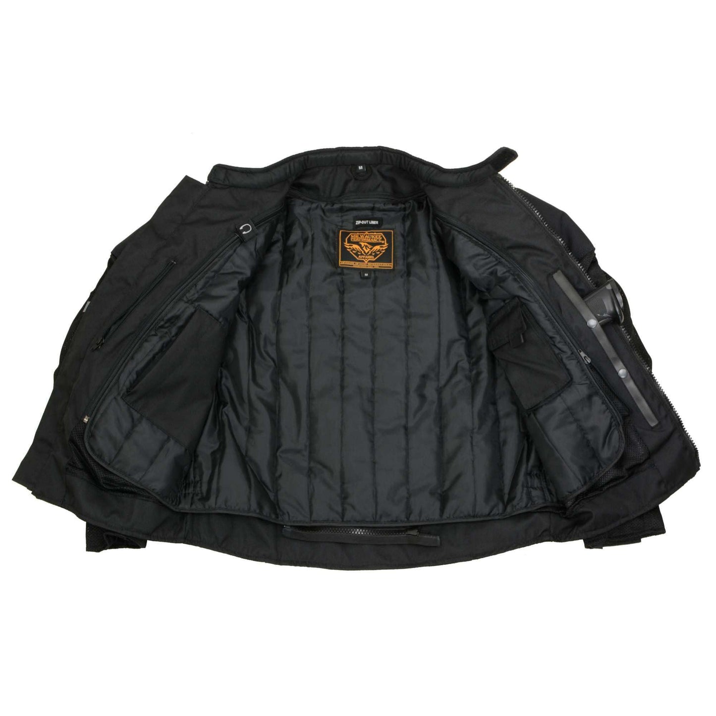 Milwaukee Leather Men’s CE Armored All-Season Motorcycle Jacket – Impact Protection Textile Racer Design - X-Large