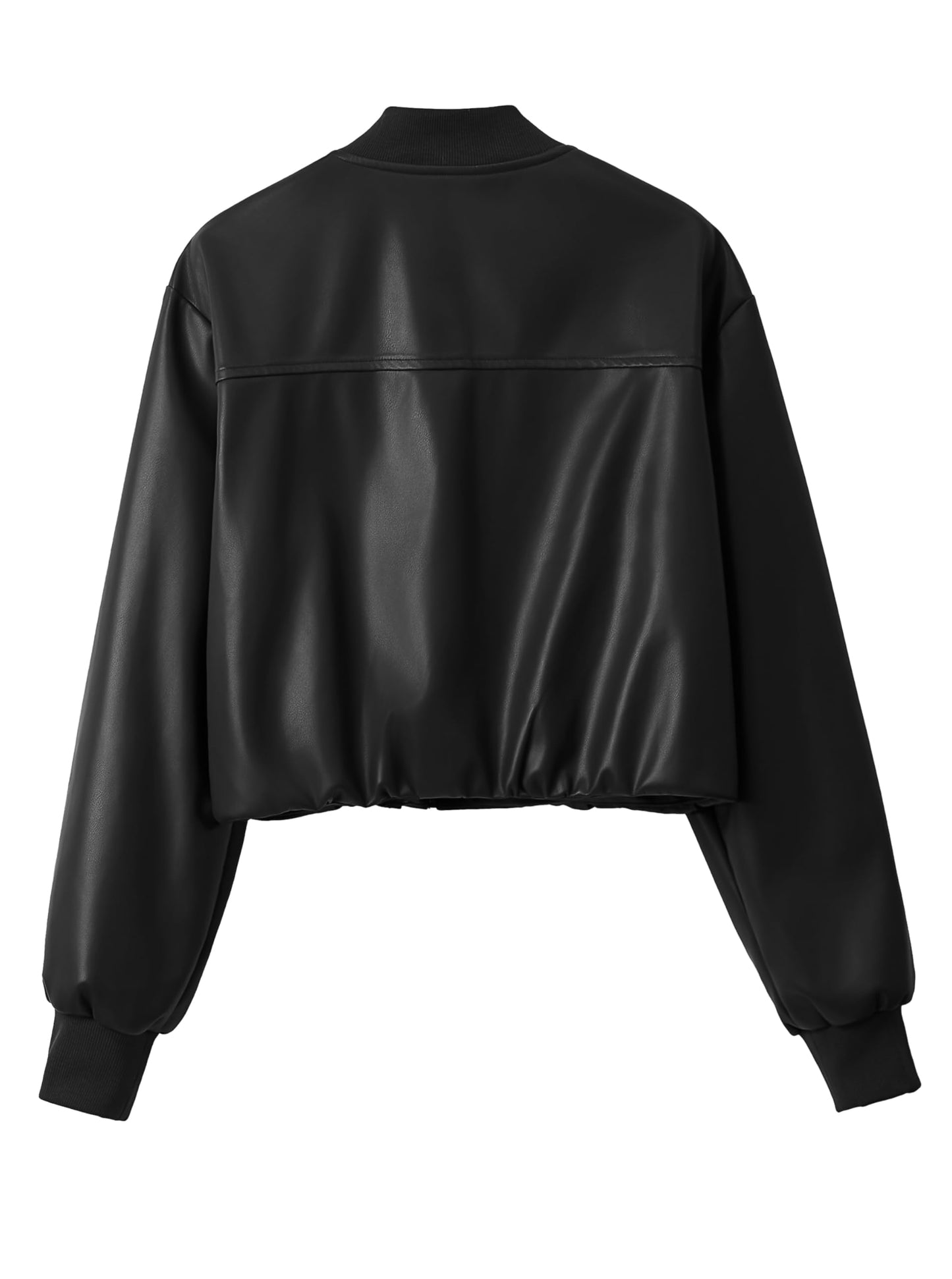 Eliacher Pu Leather Baseball Jacket Women Crop (US 4-6)
